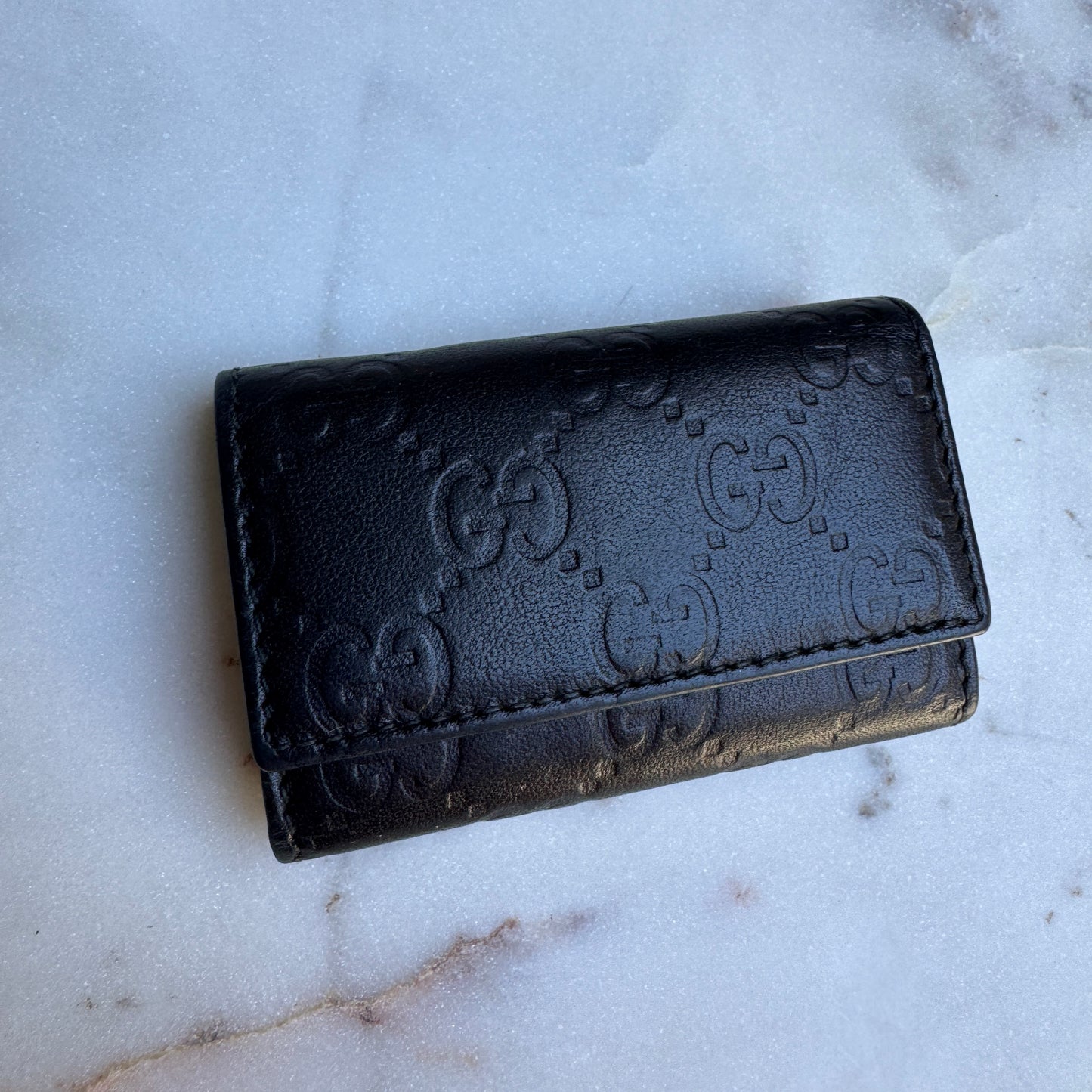 Gucci Embossed Guccissima Monogram Key Holder