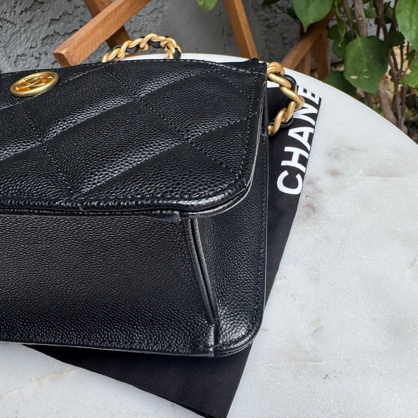 Chanel Shiny Caviar Quilted Small Single Flap Crossbody