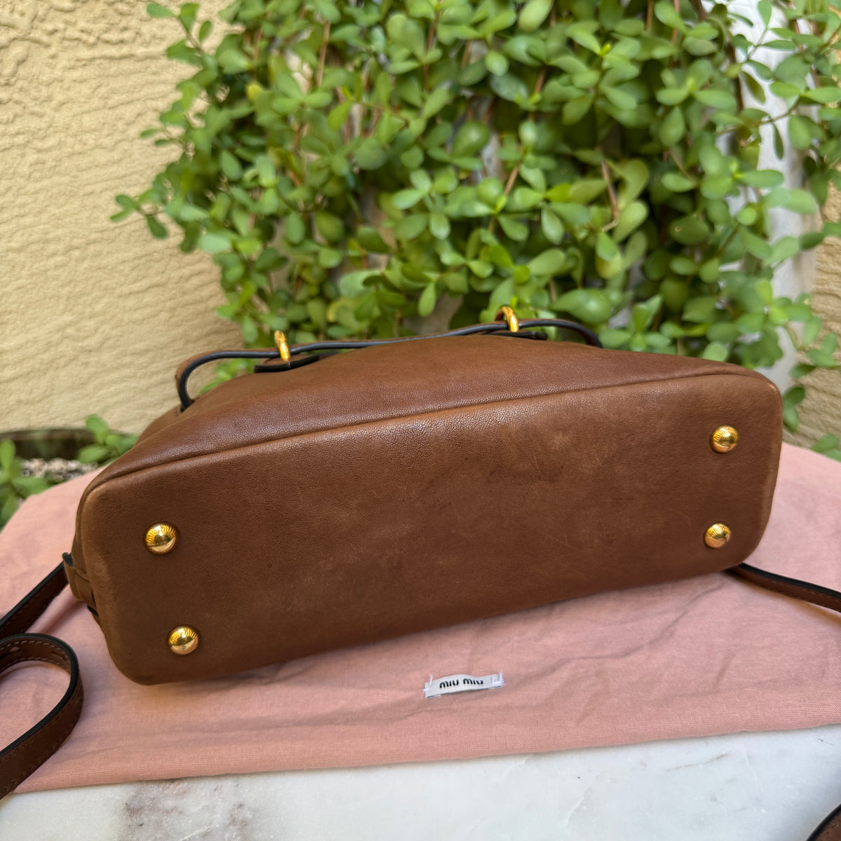 Miu Miu Adventure Nappa Leather Top Handle Bag