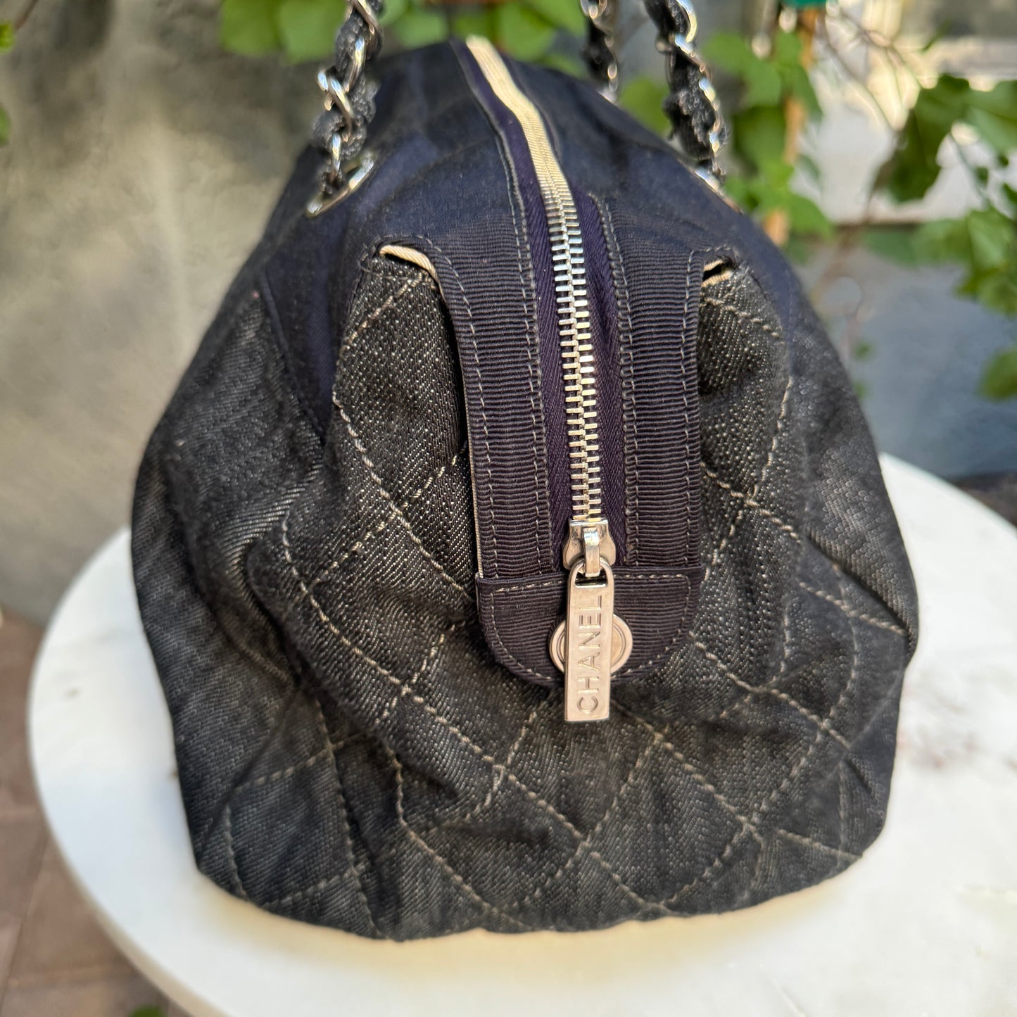 Chanel Quilted Denim Bowler