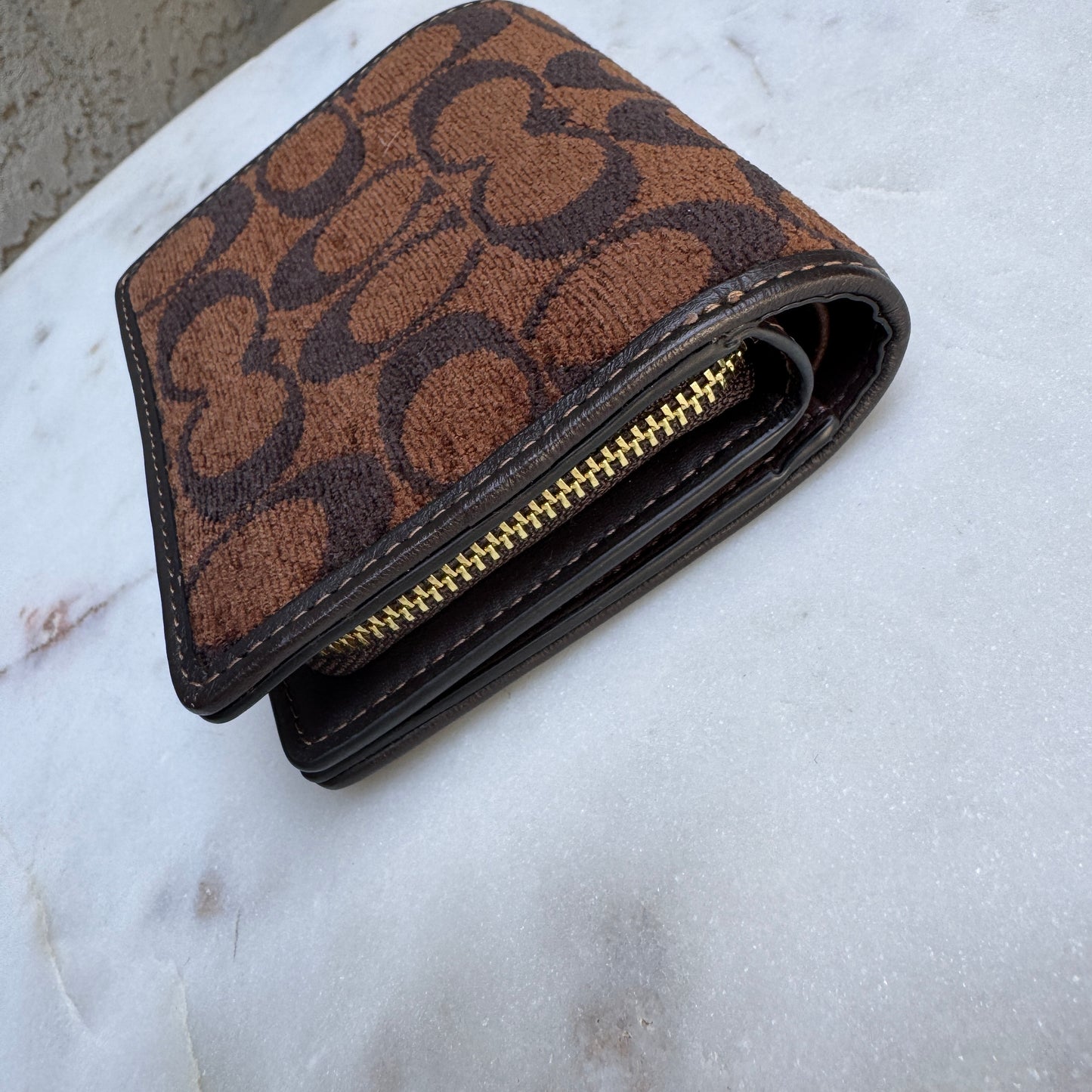 Coach Chenille Snap Wallet
