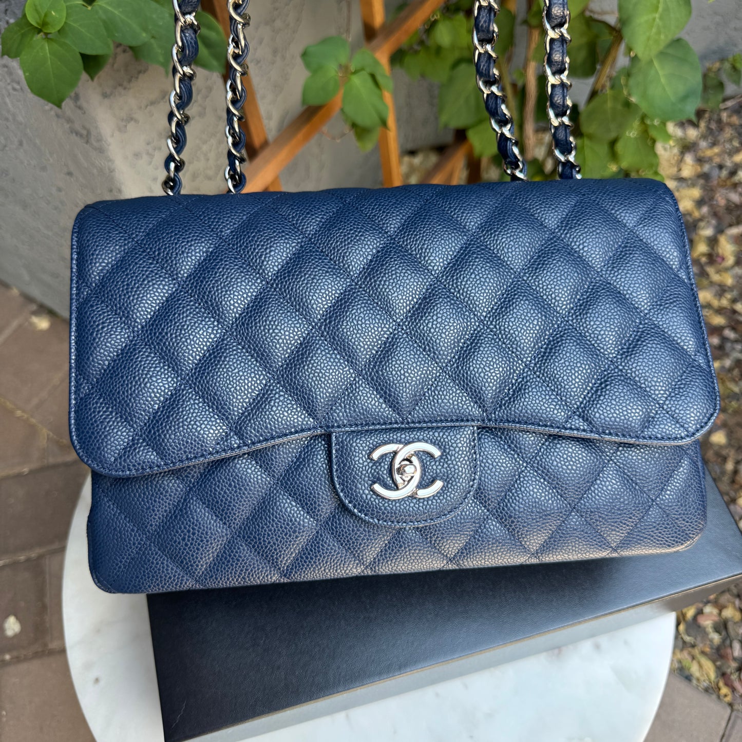 Chanel Jumbo Classic Single Flap Caviar Leather Shoulder Bag