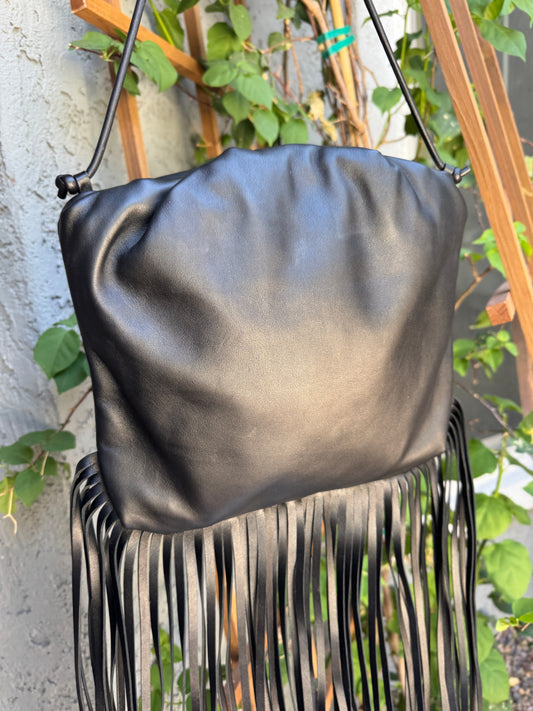 Bottega Veneta The Fringe Pouch Leather Shoulder Bag