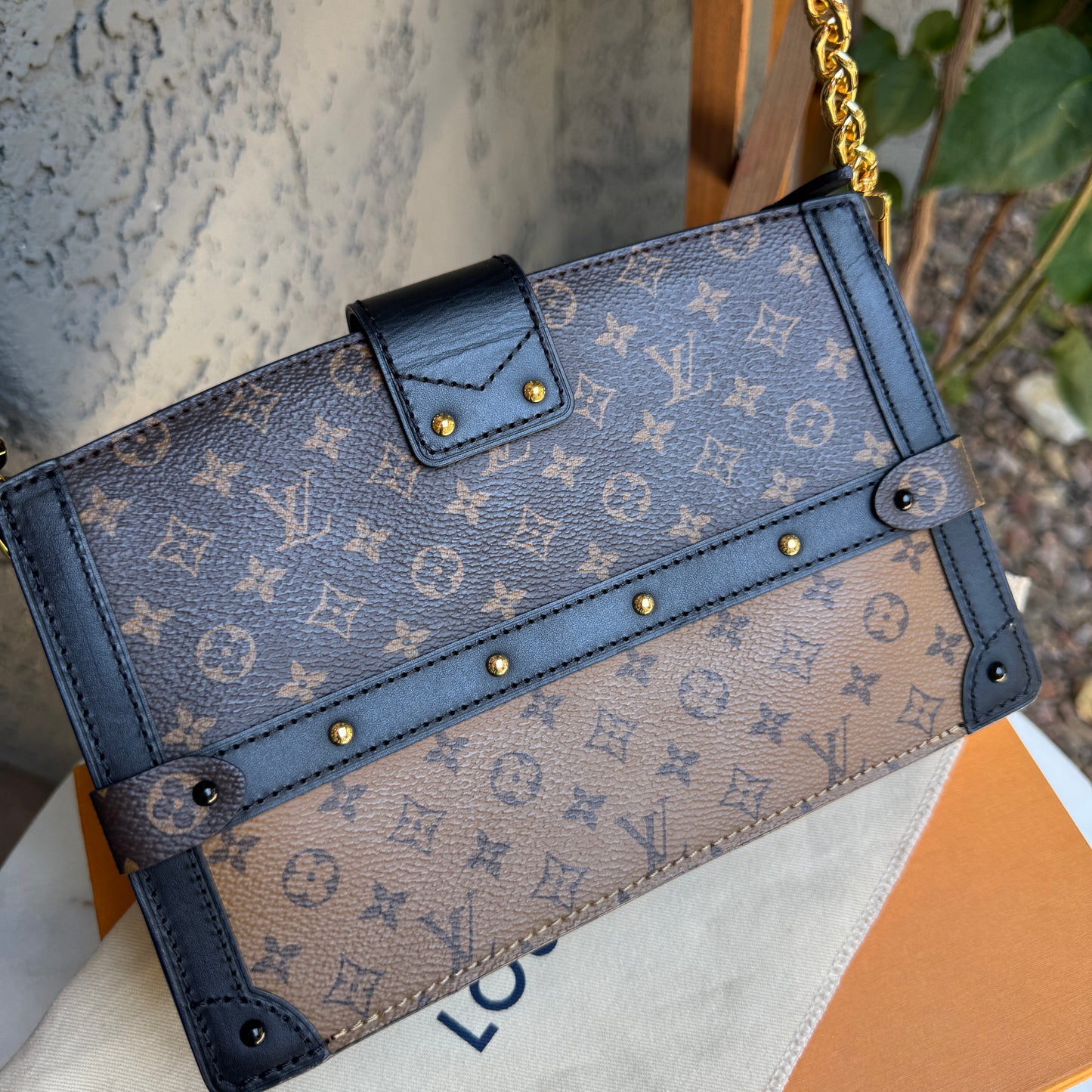 Louis Vuitton Reverse Monogram Trunk Clutch