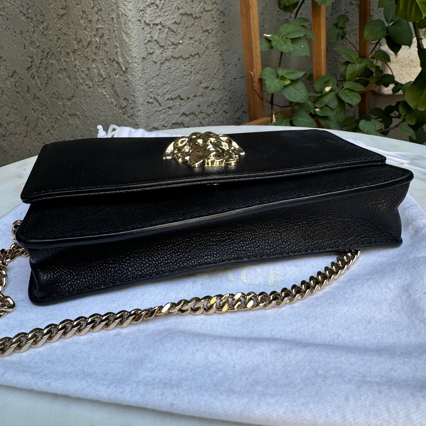 Versace Leather Medusa Chain Crossbody