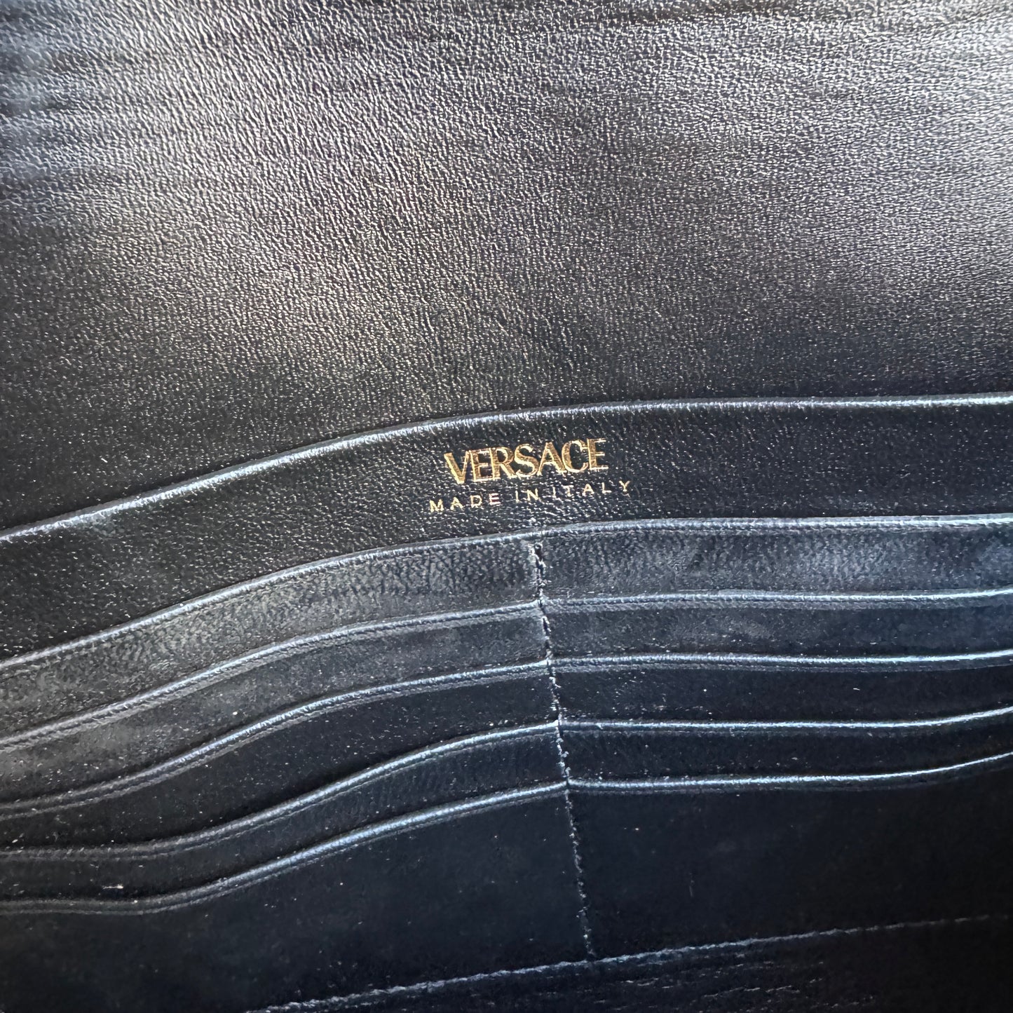 Versace Virtus Barocco Chain Flap Crossbody