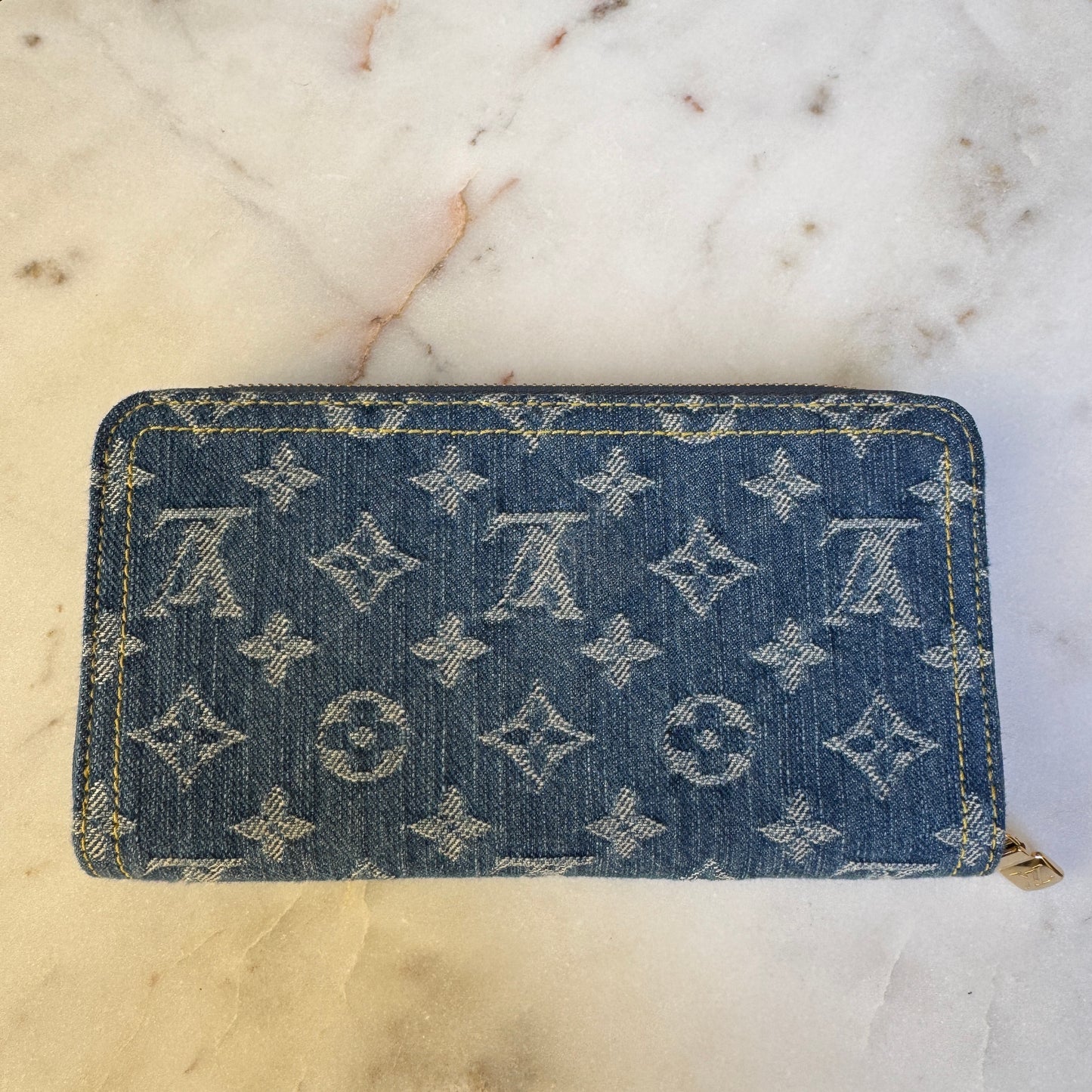 Louis Vuitton x Takashi Murakami Monogram Denim Cerises Zippy Wallet