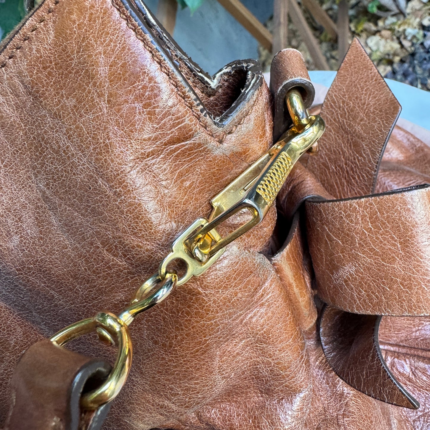 Miu Miu Vitello Lux Bow Leather Satchel