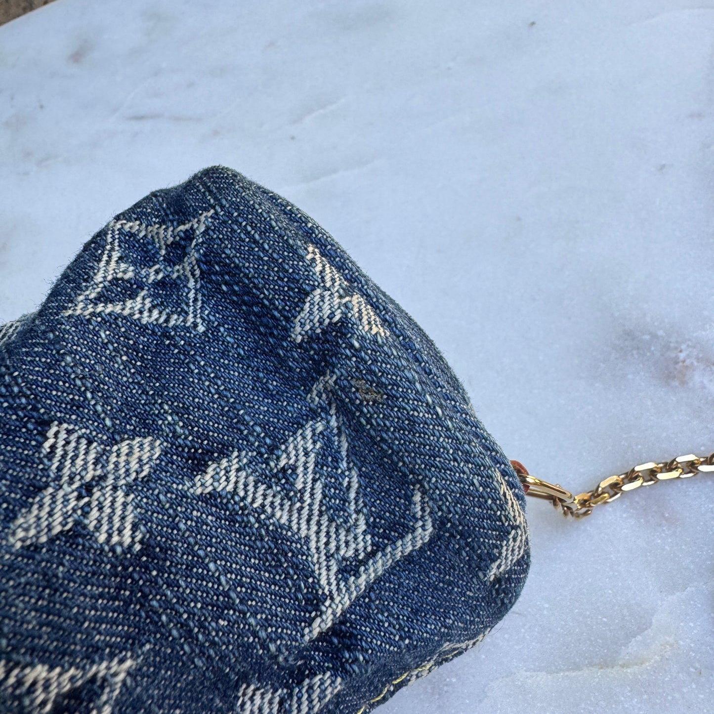 Louis Vuitton Vintage Monogram Denim Trousse Speedy Pouch