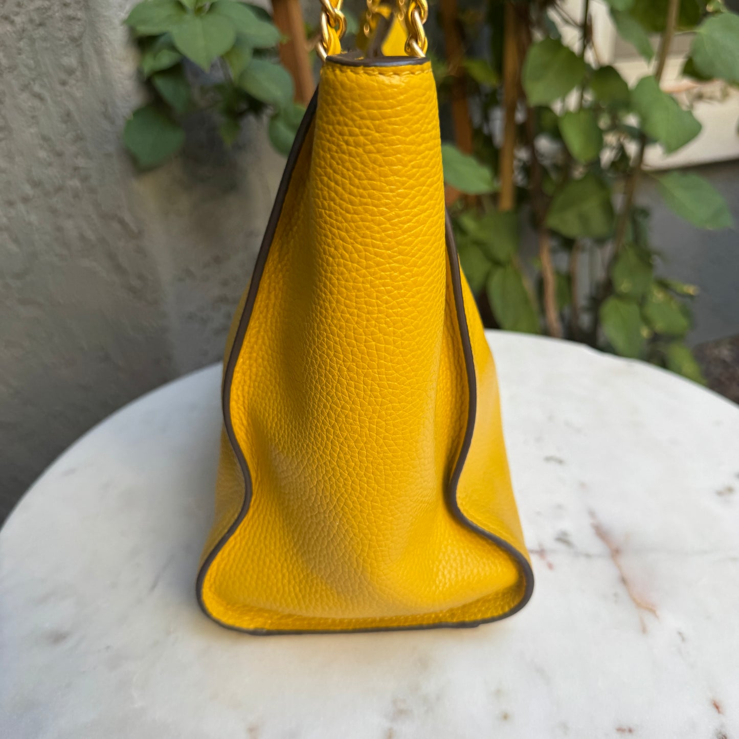 Tory Burch Britten Slouchy Chain Pebbled Leather Shoulder Bag