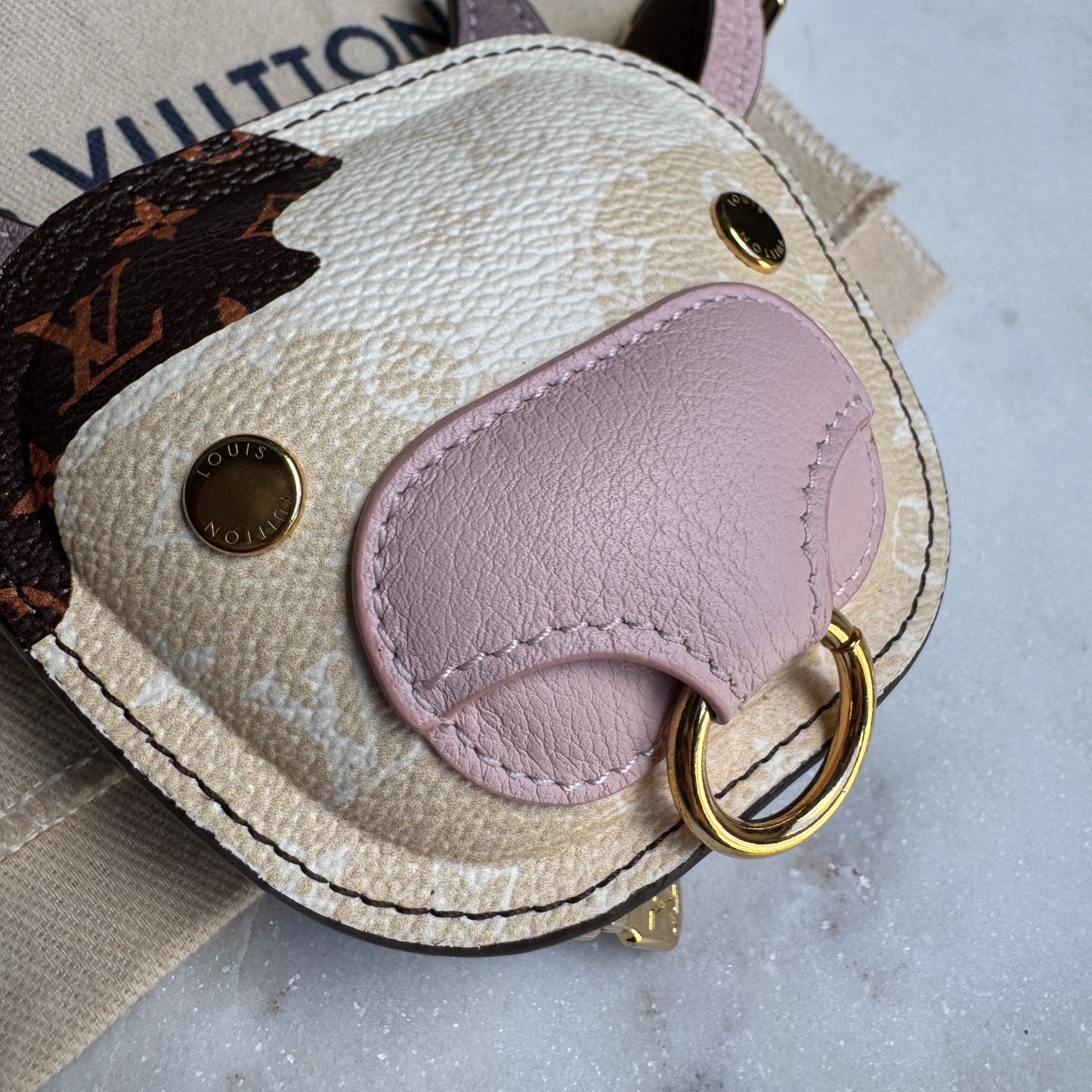 Louis Vuitton Cow Zipper Pouch Bag Charm