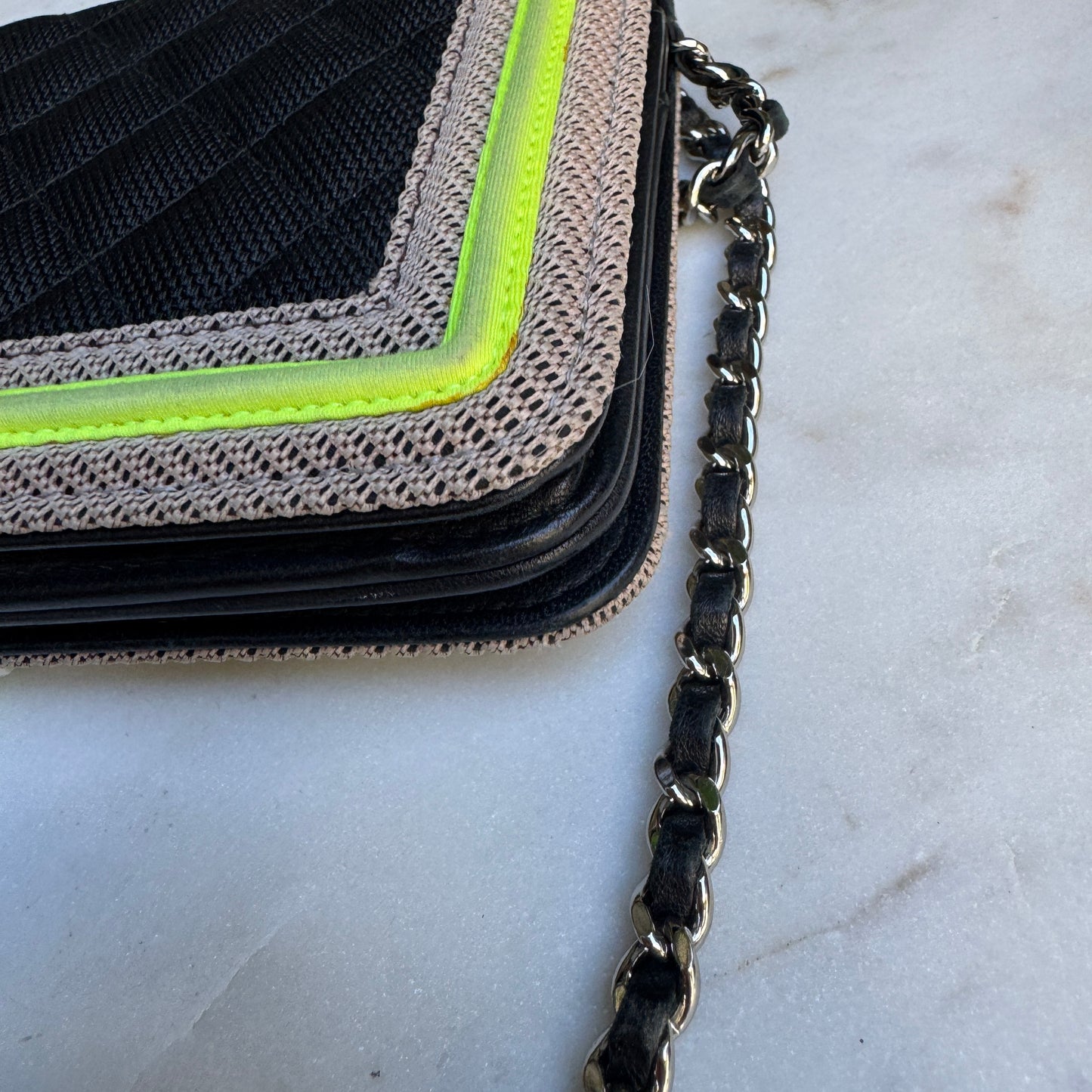 Chanel Fluo Boy Nylon WOC Wallet on Chain Crossbody