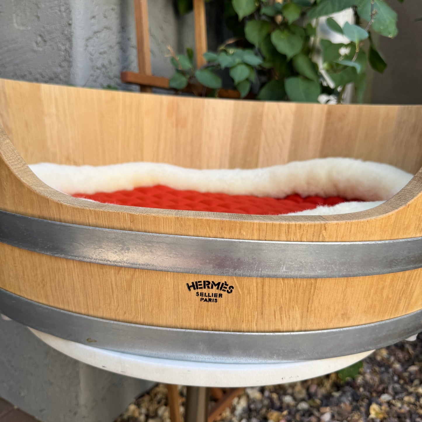 Hermès Medium Oak Bucket Basket Dog Bed