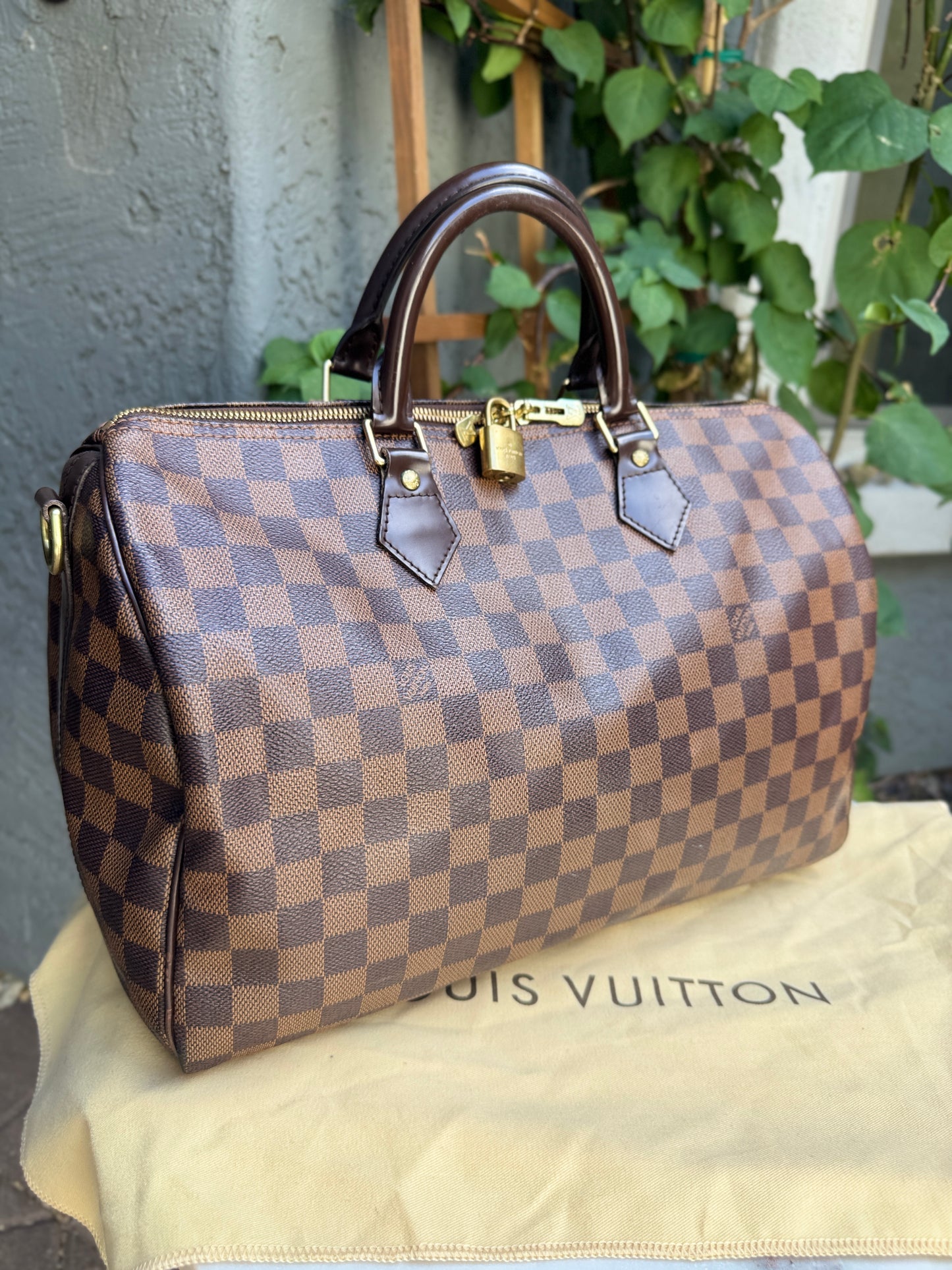 Louis Vuitton Damier Ebene Speedy Bandouliere 35