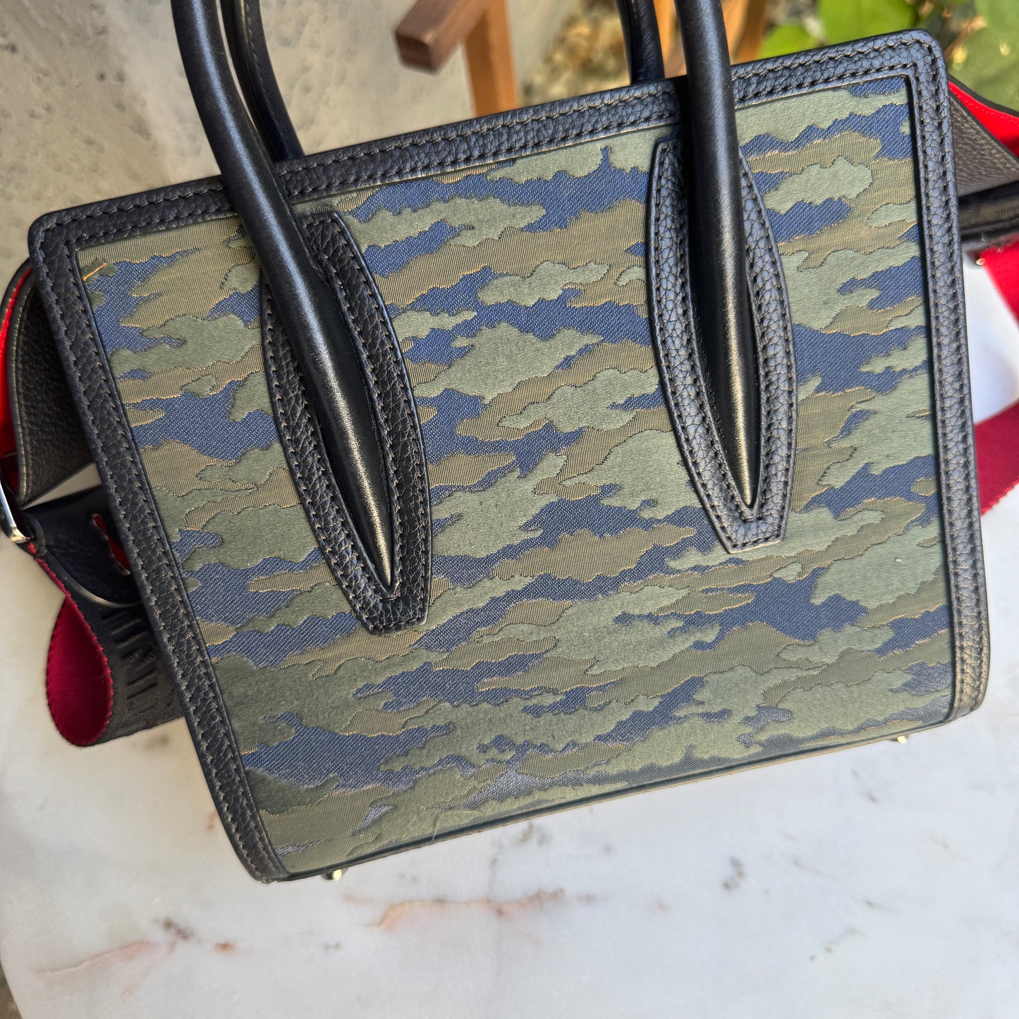 Christian Louboutin Jacquard Calfskin Camoloubi Mini Paloma Crossbody