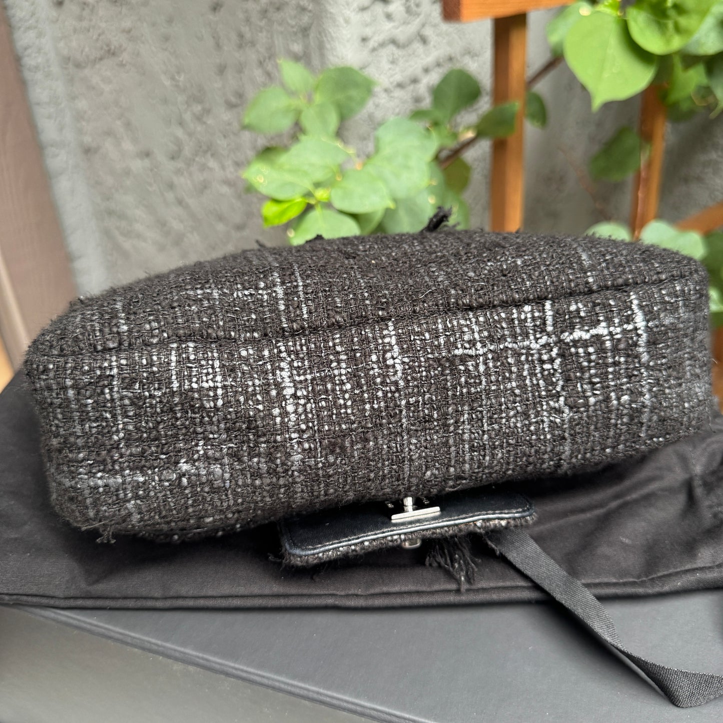 Chanel Tweed and Swarovski Crystal Fringe Flap Single Flap Shoulder Bag