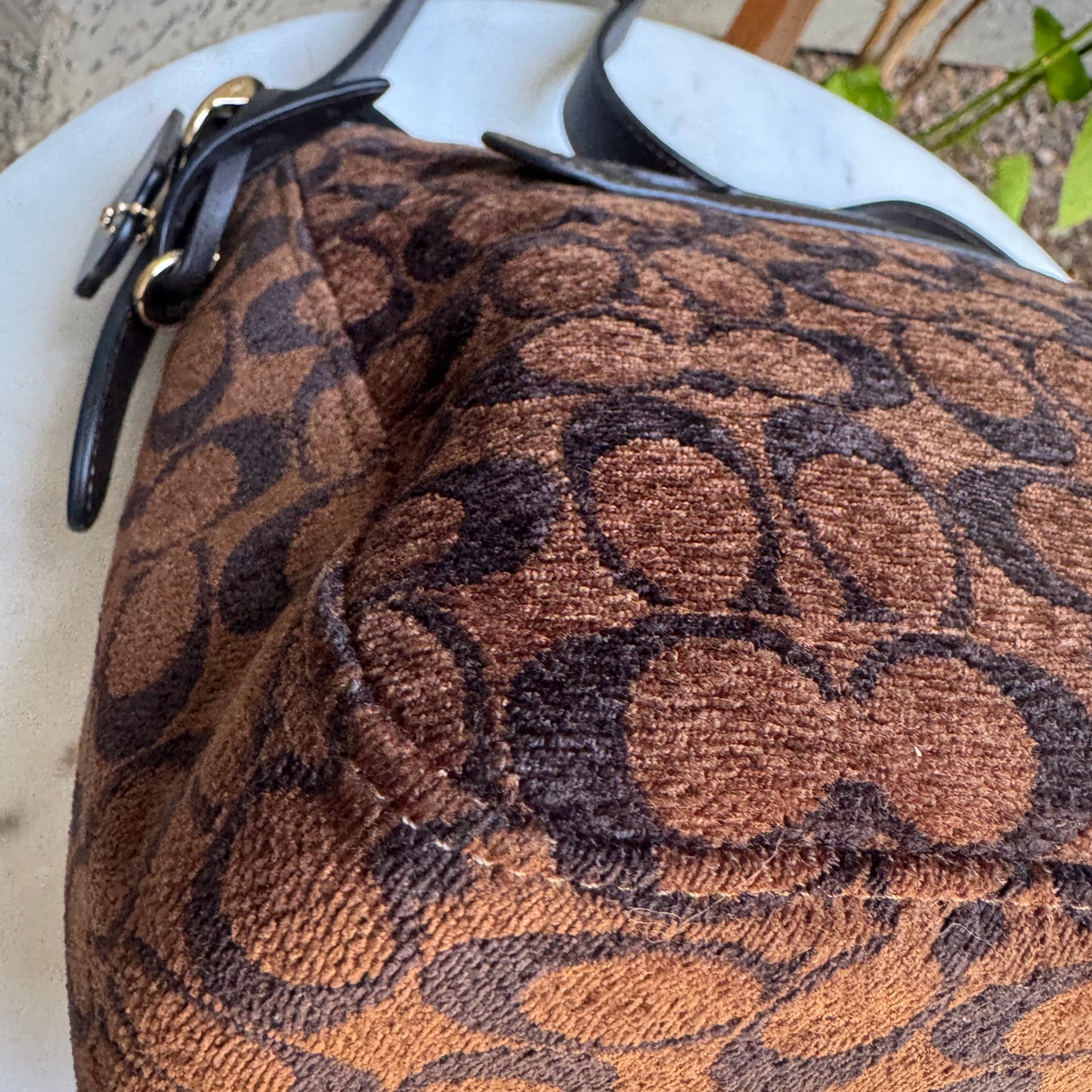 Coach Chenille Large Etta Flap Shoulder Bag