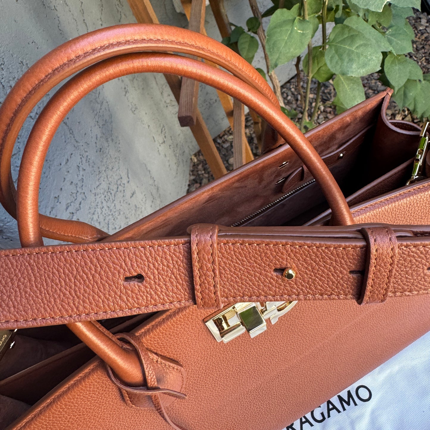 Salvatore Ferragamo Studio Soft Leather Top Handle Bag