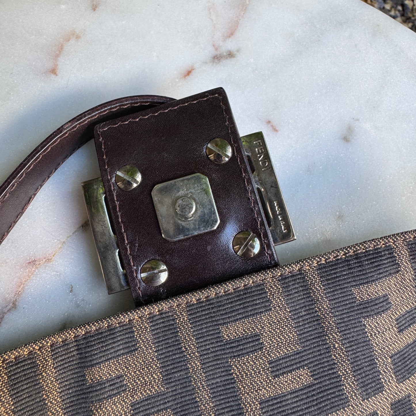 Fendi Vintage Zucca Baguette Shoulder Bag