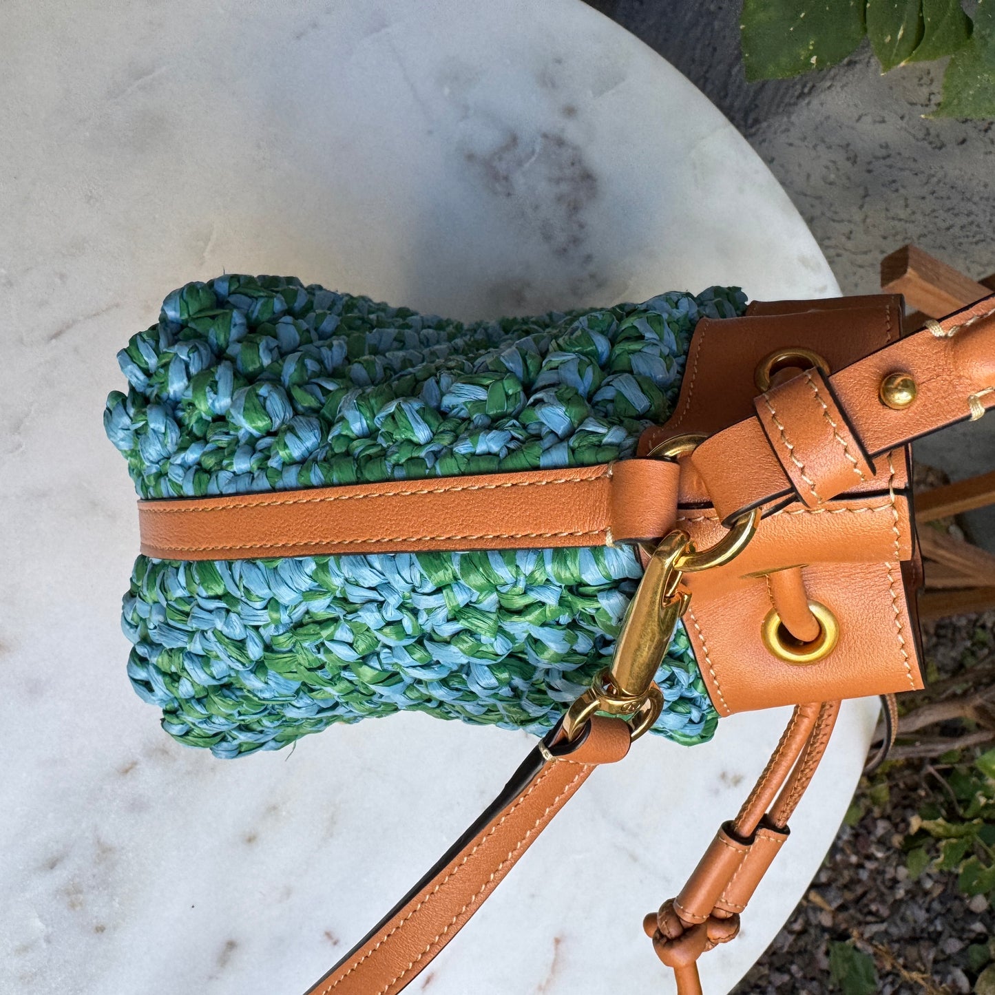 Valentino Garavani VLogo Signature Mini Raffia Bucket Bag