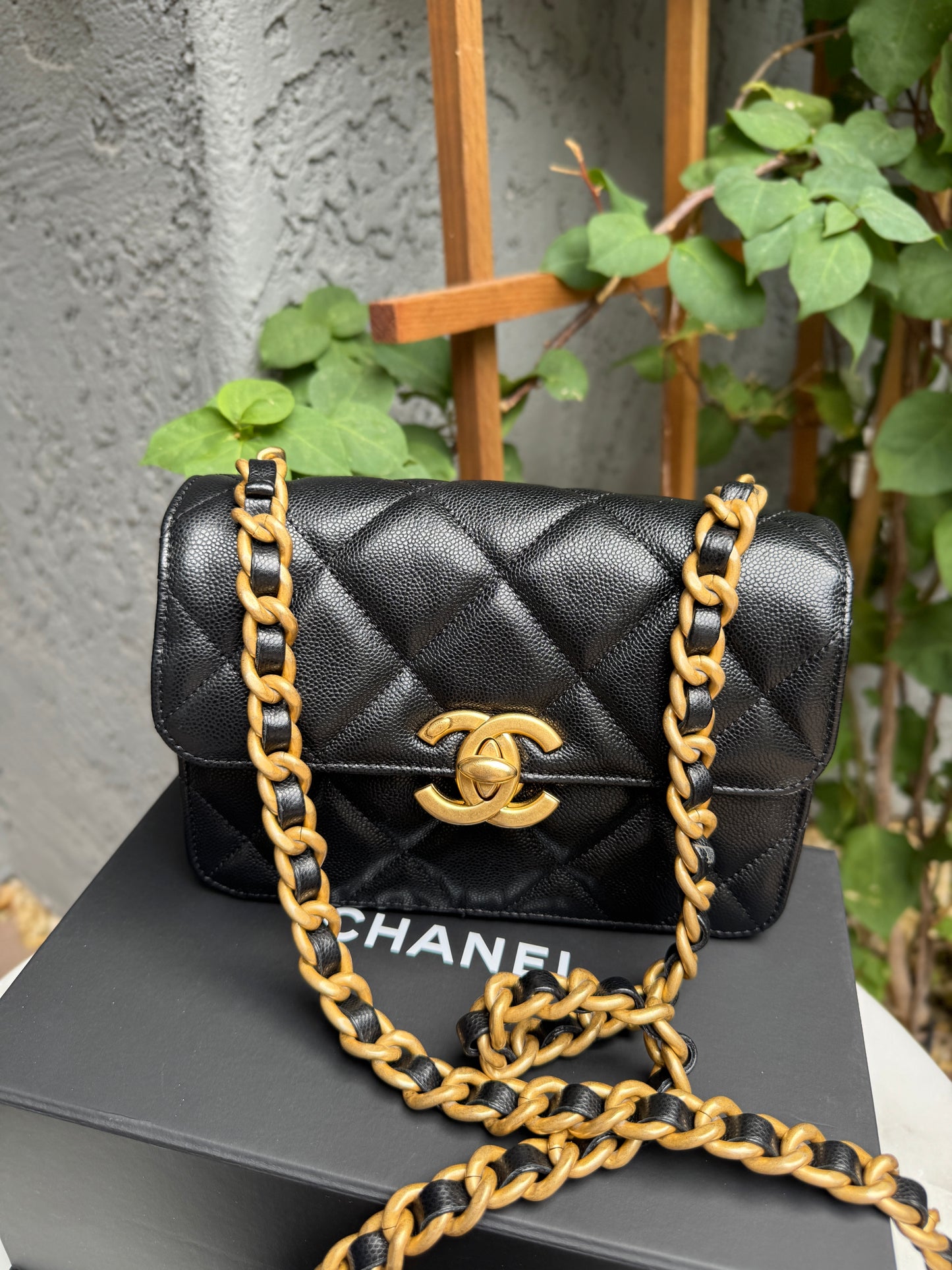 Chanel Shiny Caviar Quilted Small Single Flap Crossbody