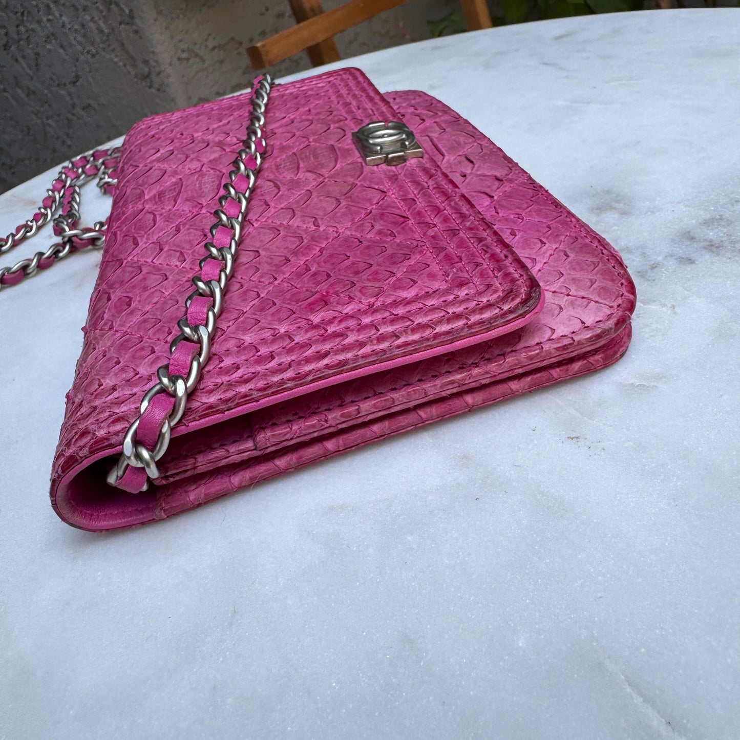 Chanel Python Boy WOC Wallet on Chain Crossbody