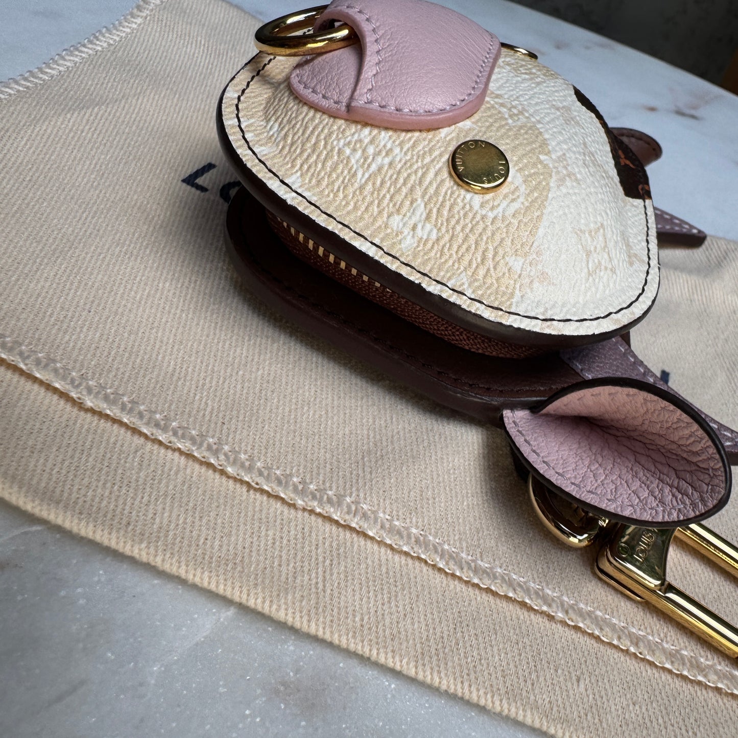 Louis Vuitton Cow Zipper Pouch Bag Charm