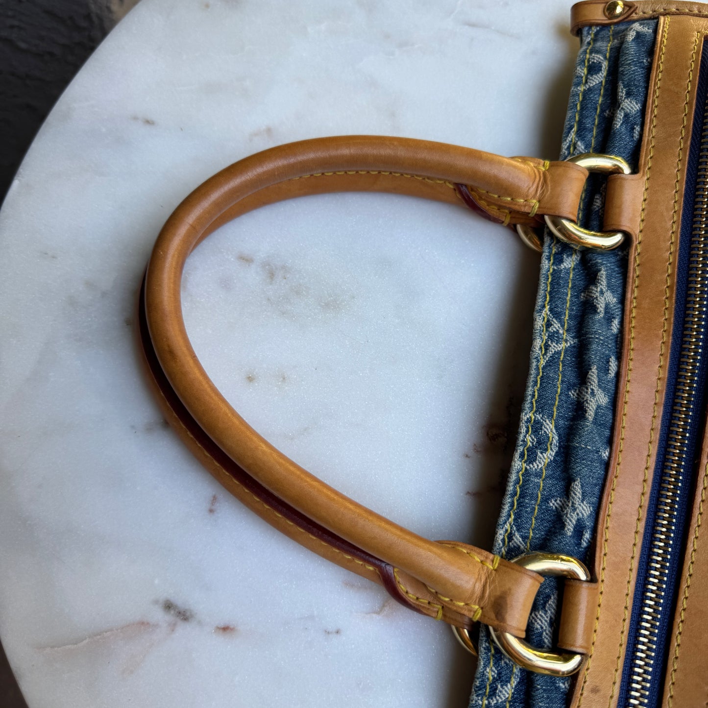 Louis Vuitton Vintage Monogram Denim Sac Plat Tote
