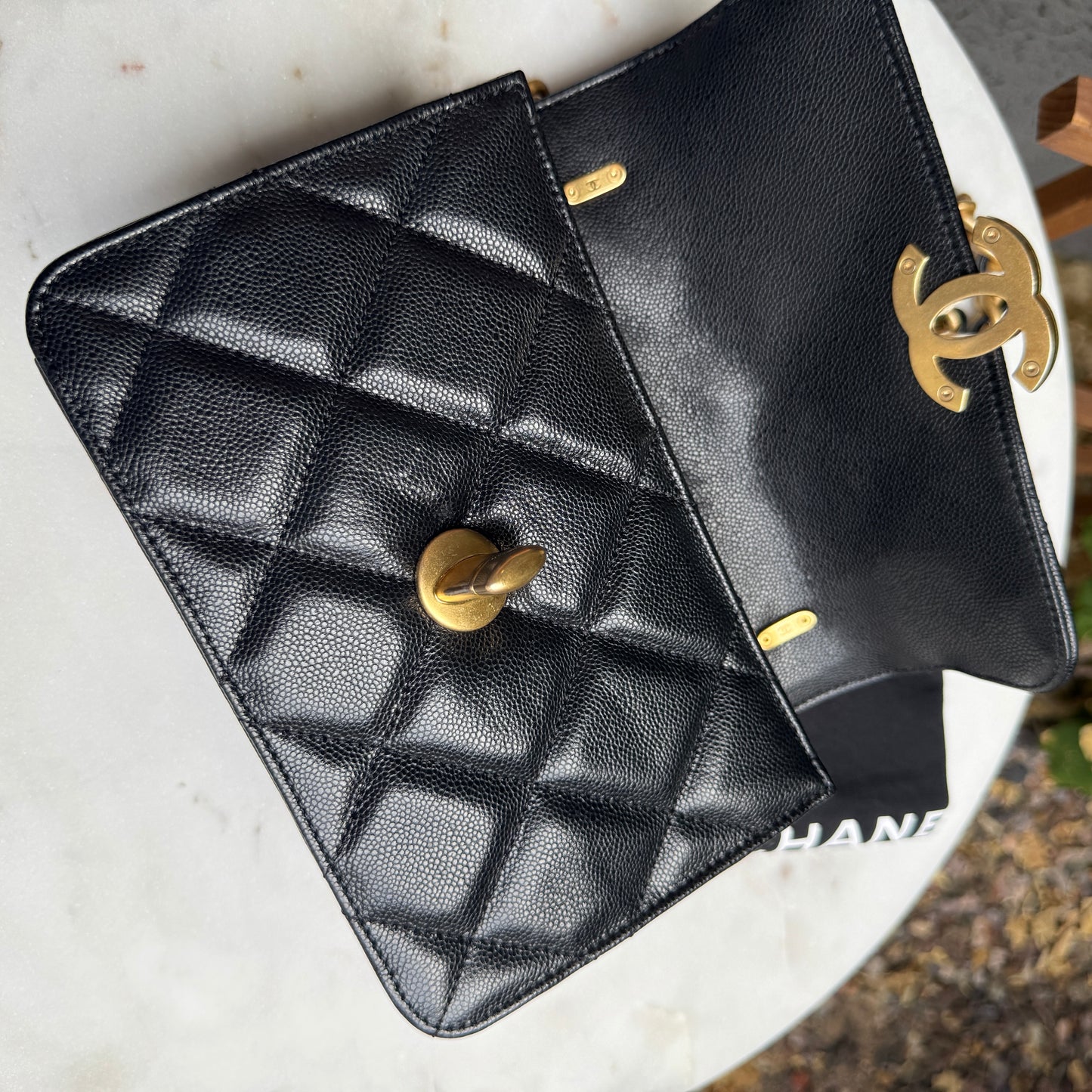 Chanel Shiny Caviar Quilted Small Single Flap Crossbody