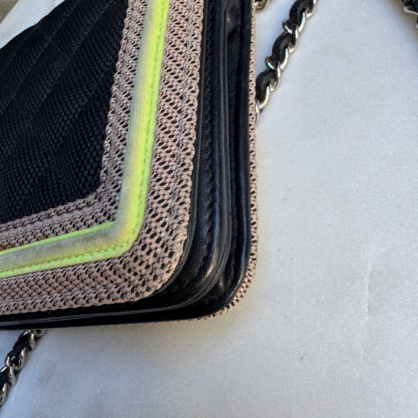 Chanel Fluo Boy Nylon WOC Wallet on Chain Crossbody