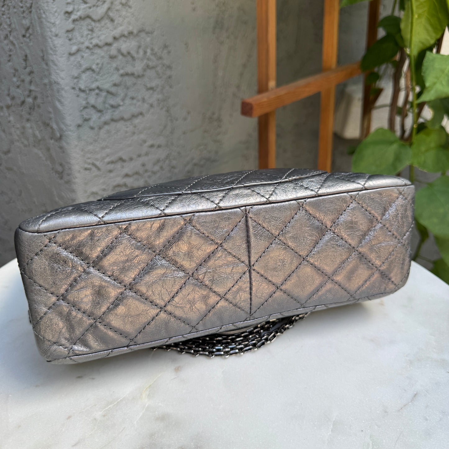 Chanel 2.55 Reissue 227 Double Flap Metallic Aged Calfskin Shoulder Bag