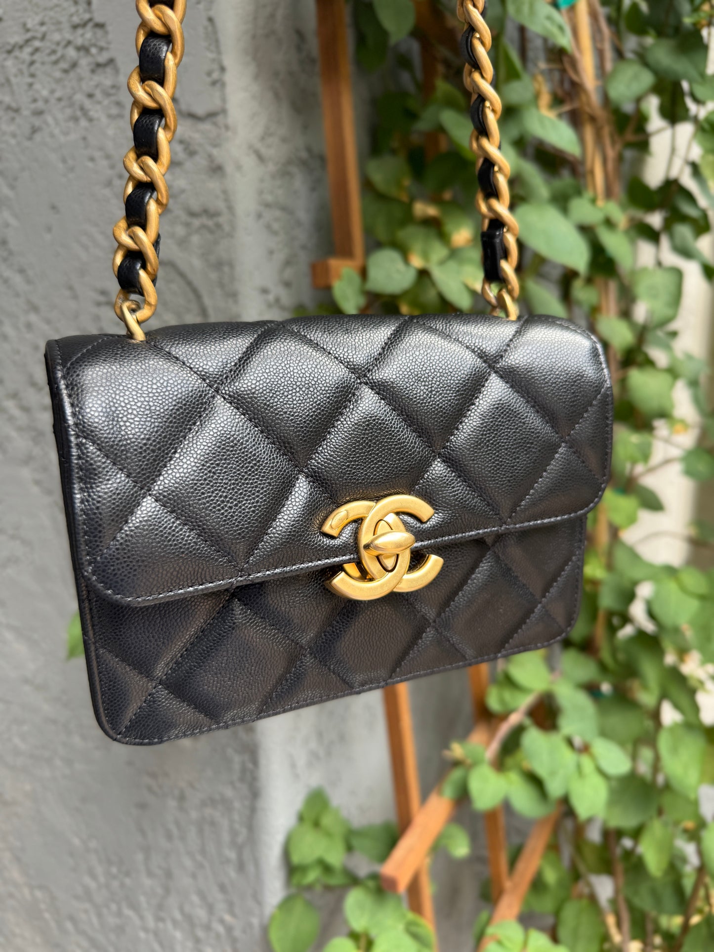 Chanel Shiny Caviar Quilted Small Single Flap Crossbody