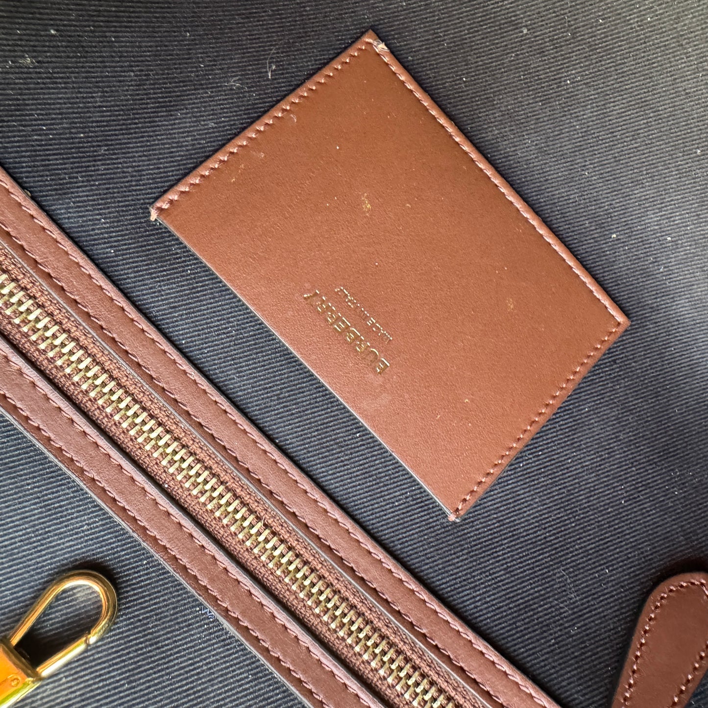 Burberry Dark Birch Brown Check and Leather Medium Tote