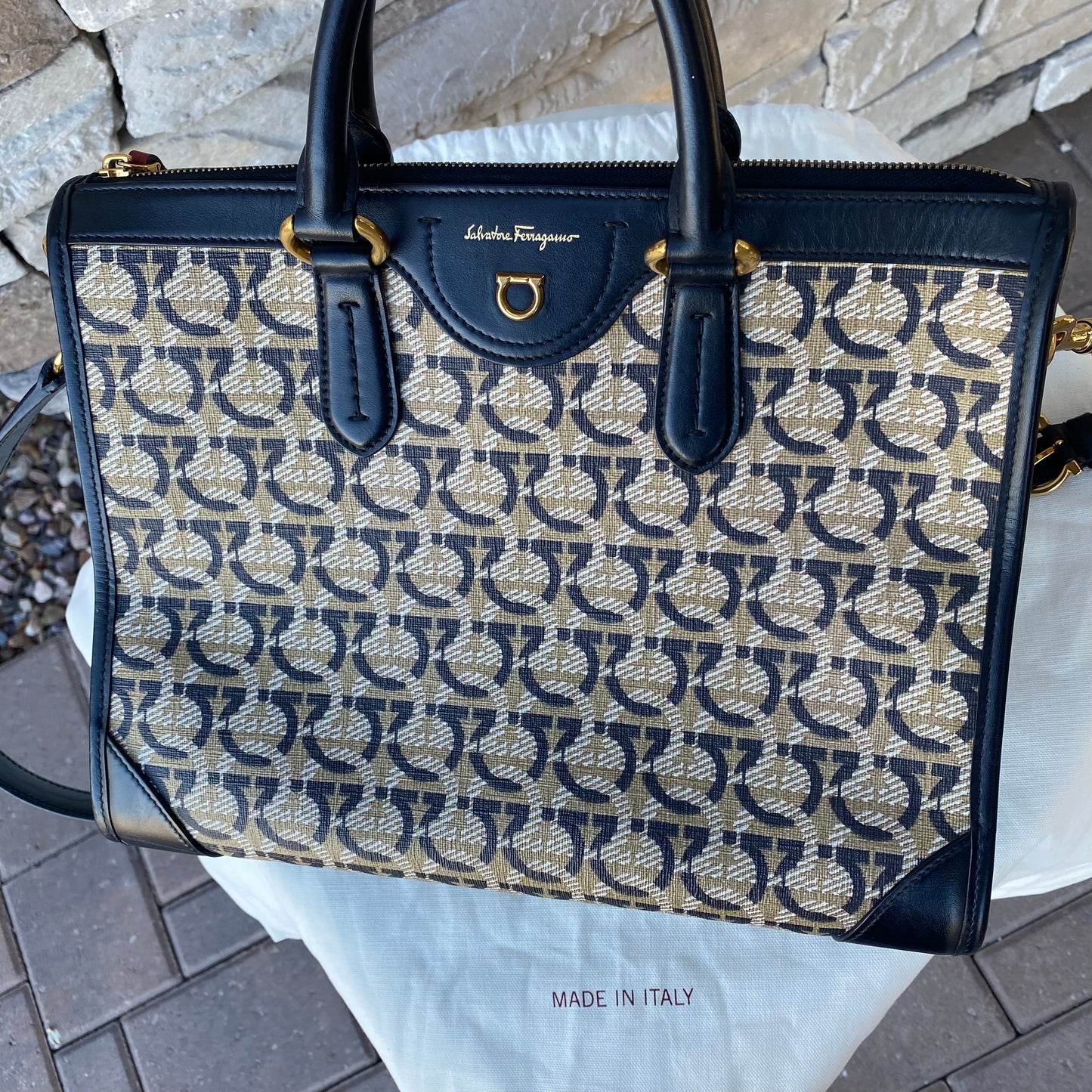 Salvatore Ferragamo Interlocking Gancini Satchel