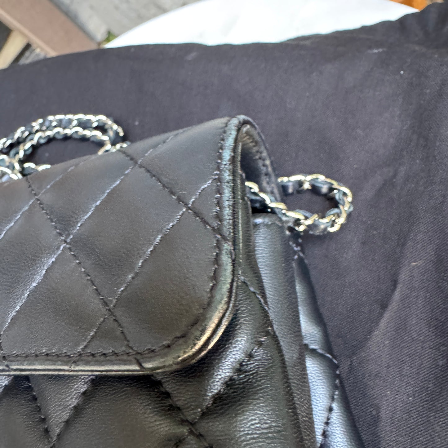 Chanel East West Single Flap Crossbody Bag