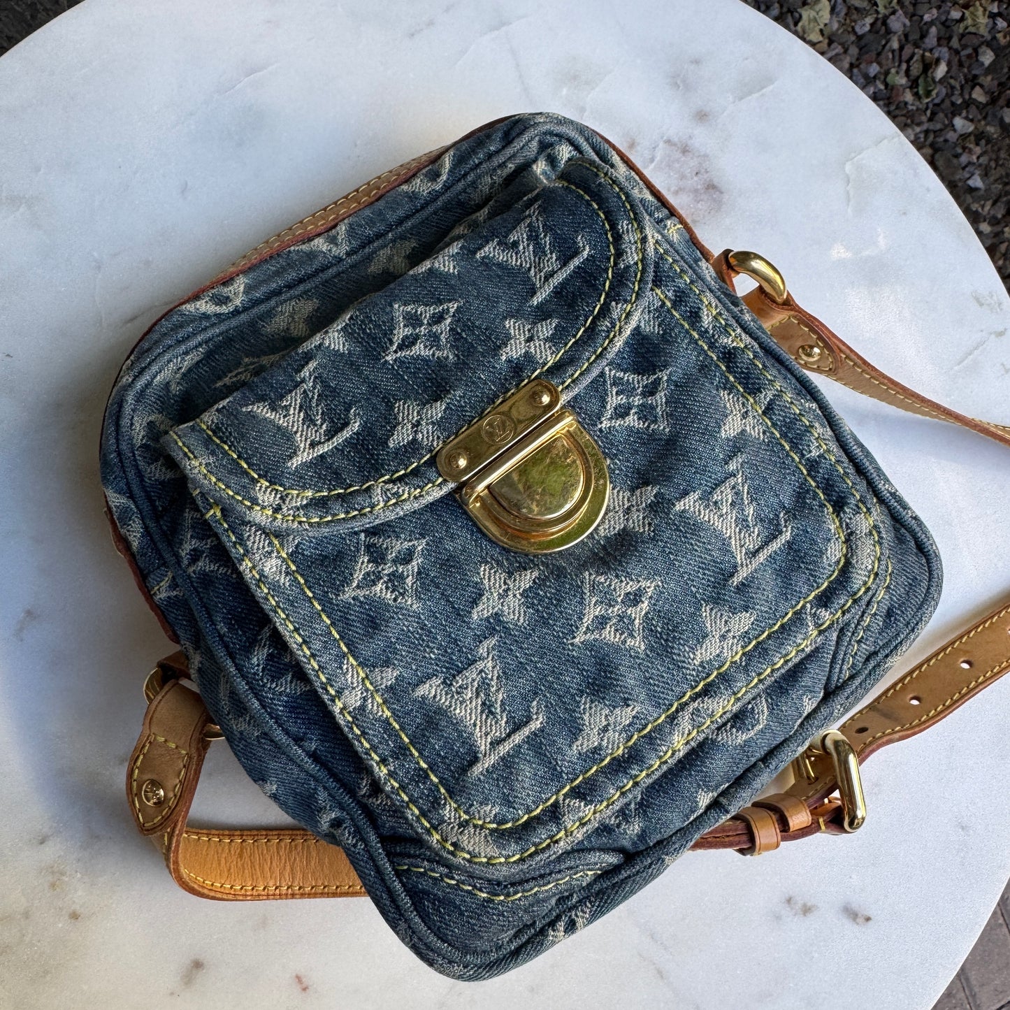 Louis Vuitton Monogram Denim Camera Bag Crossbody