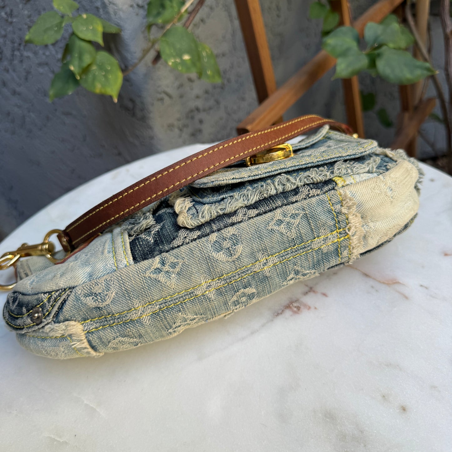 Louis Vuitton Denim Patchwork Pouchy Shoulder Bag