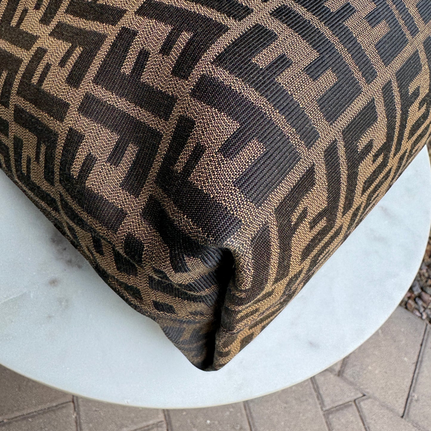 Fendi Turnlock Zucca Canvas Hobo Shoulder Bag