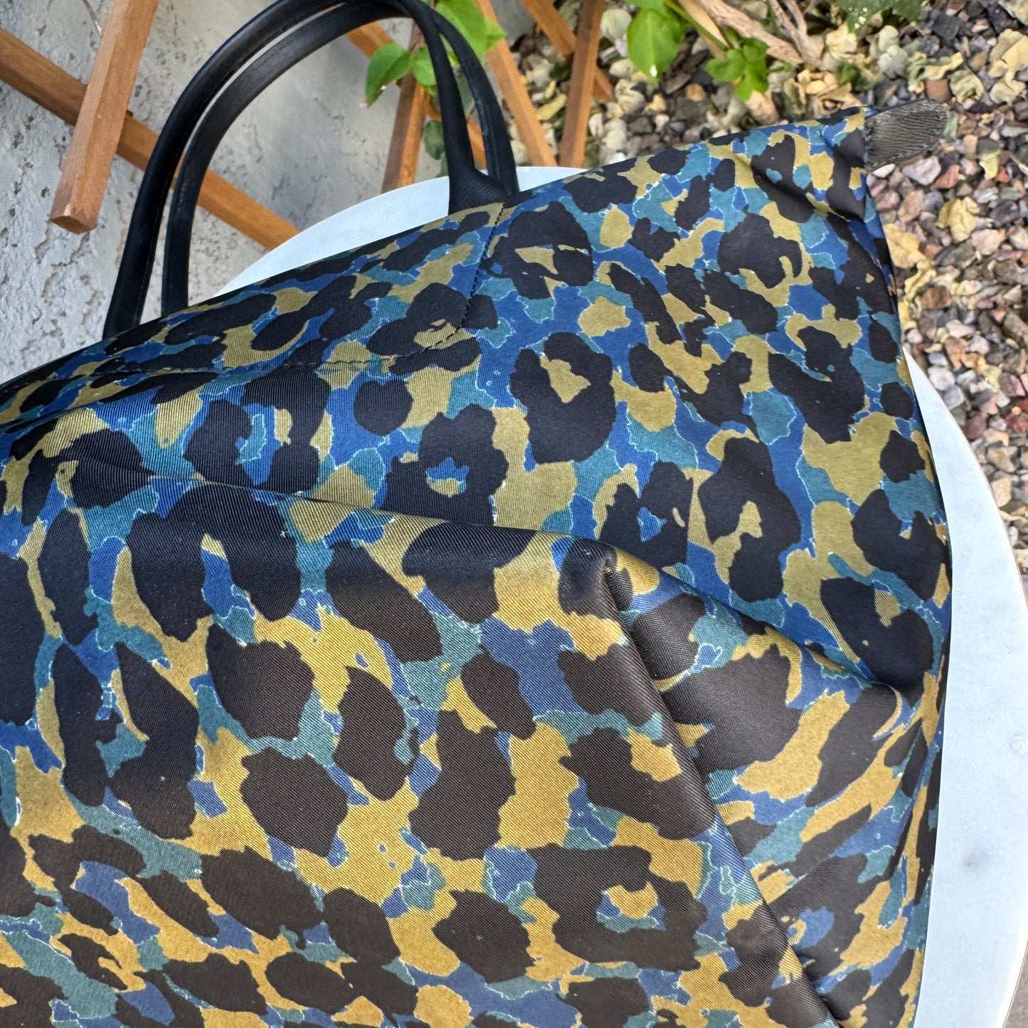 Longchamp Le Pliage Medium Panther Print Nylon Tote