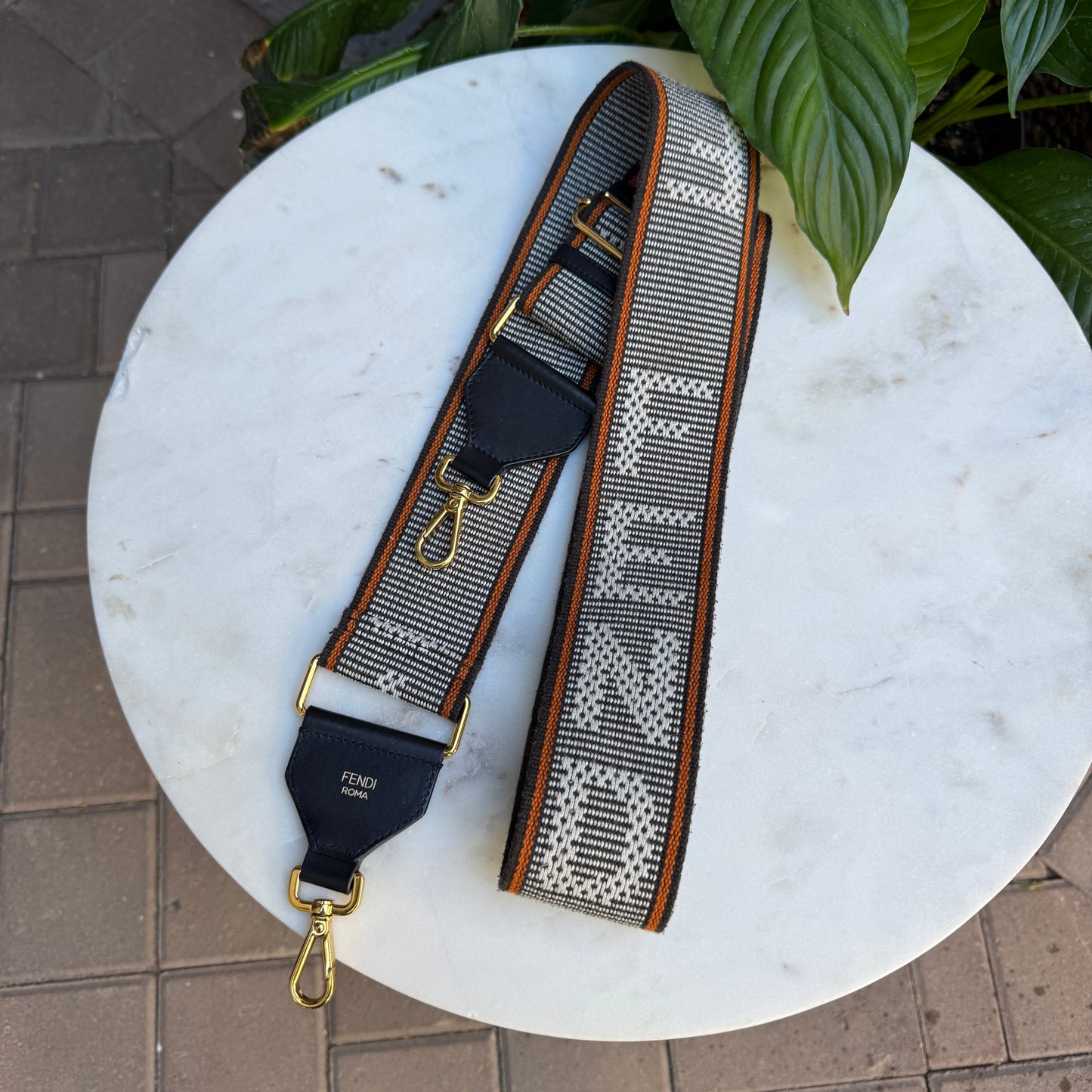 Fendi “Strap You” Adjustable Woven Wide Guitar Strap