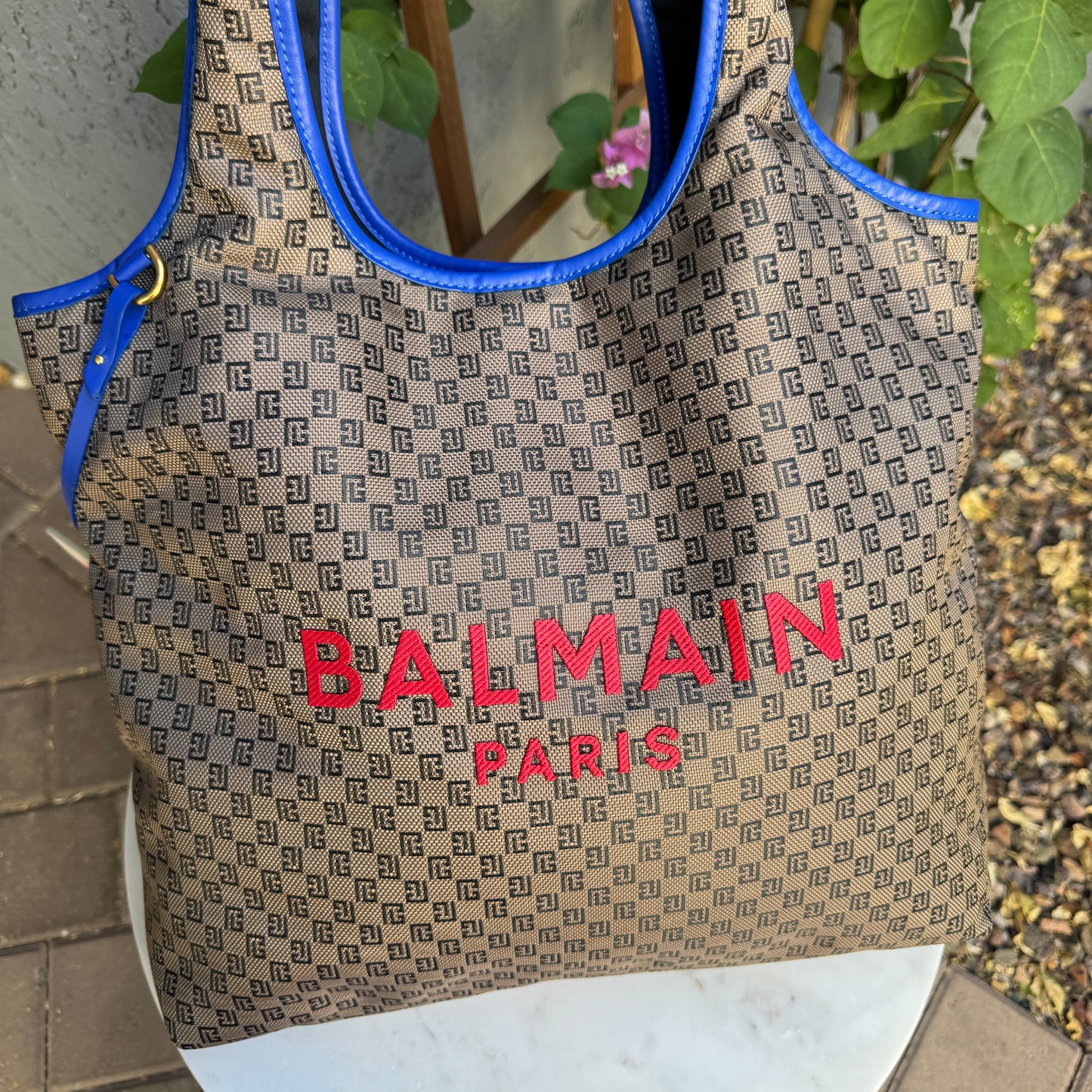 Balmain Monogram Grocery Bag Shopping Tote
