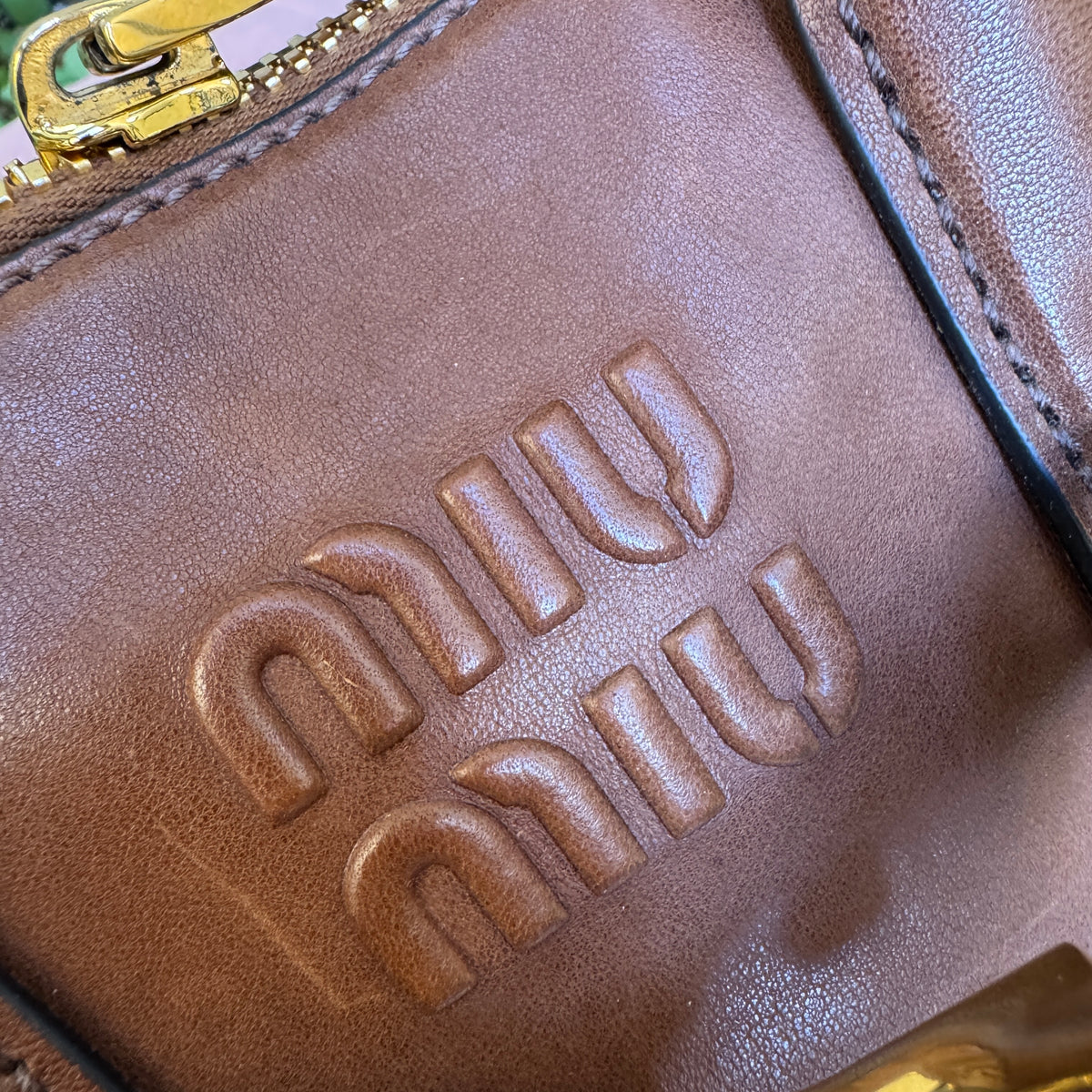 Miu Miu Adventure Nappa Leather Top Handle Bag