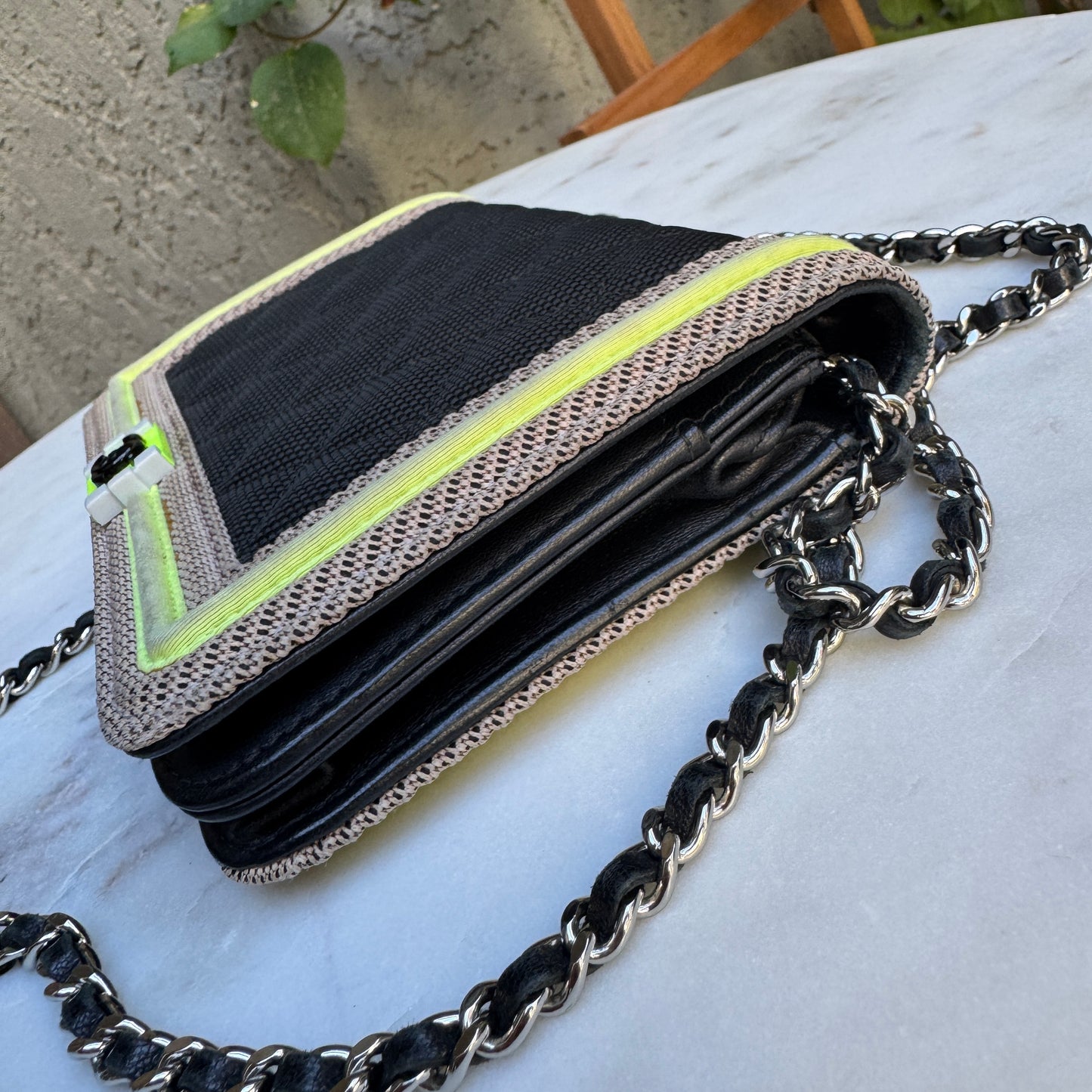 Chanel Fluo Boy Nylon WOC Wallet on Chain Crossbody