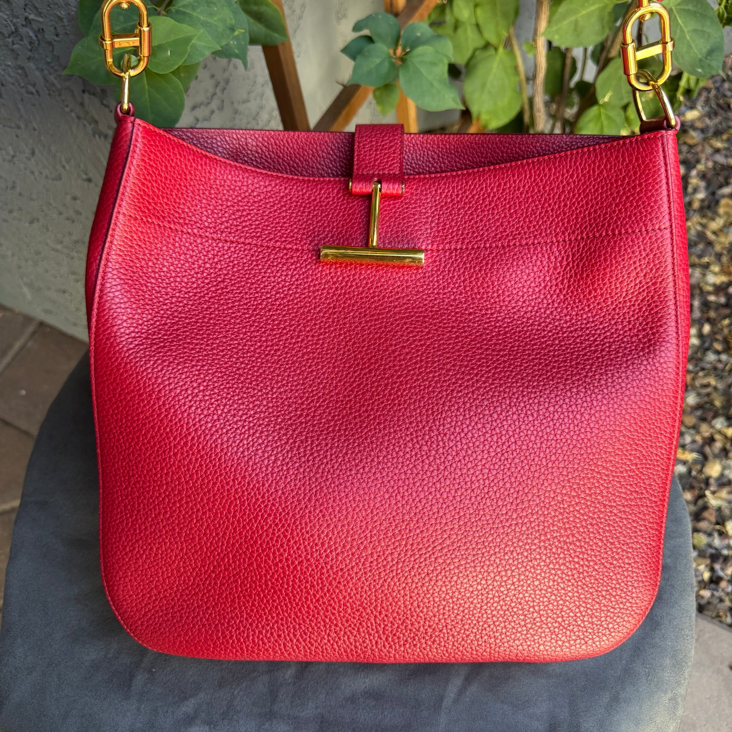 Tom Ford Grained Leather Tara Hobo