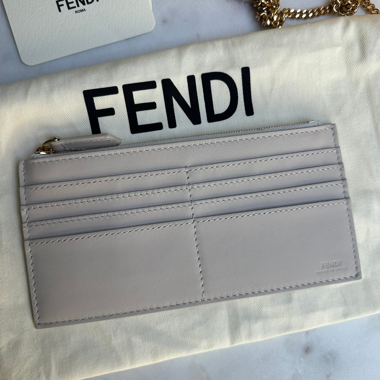 Fendi Fendigraphy Wallet On Chain Leather Crossbody