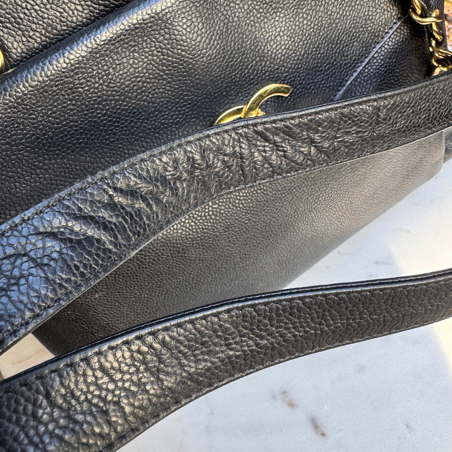 Chanel Caviar Leather Vintage CC Pocket Shoulder Bag