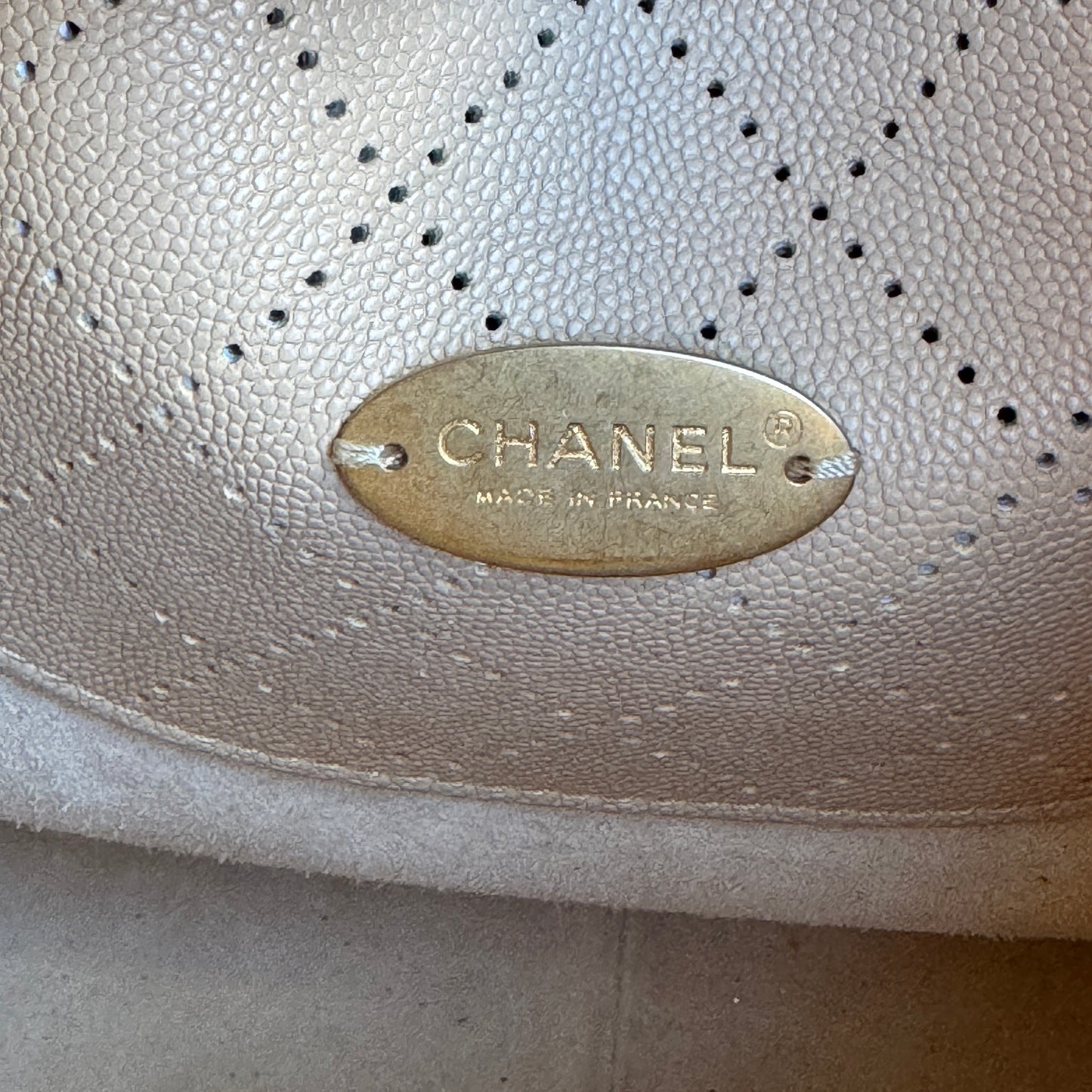 Chanel Moon Lock Perforated Diamond Caviar Leather Hobo