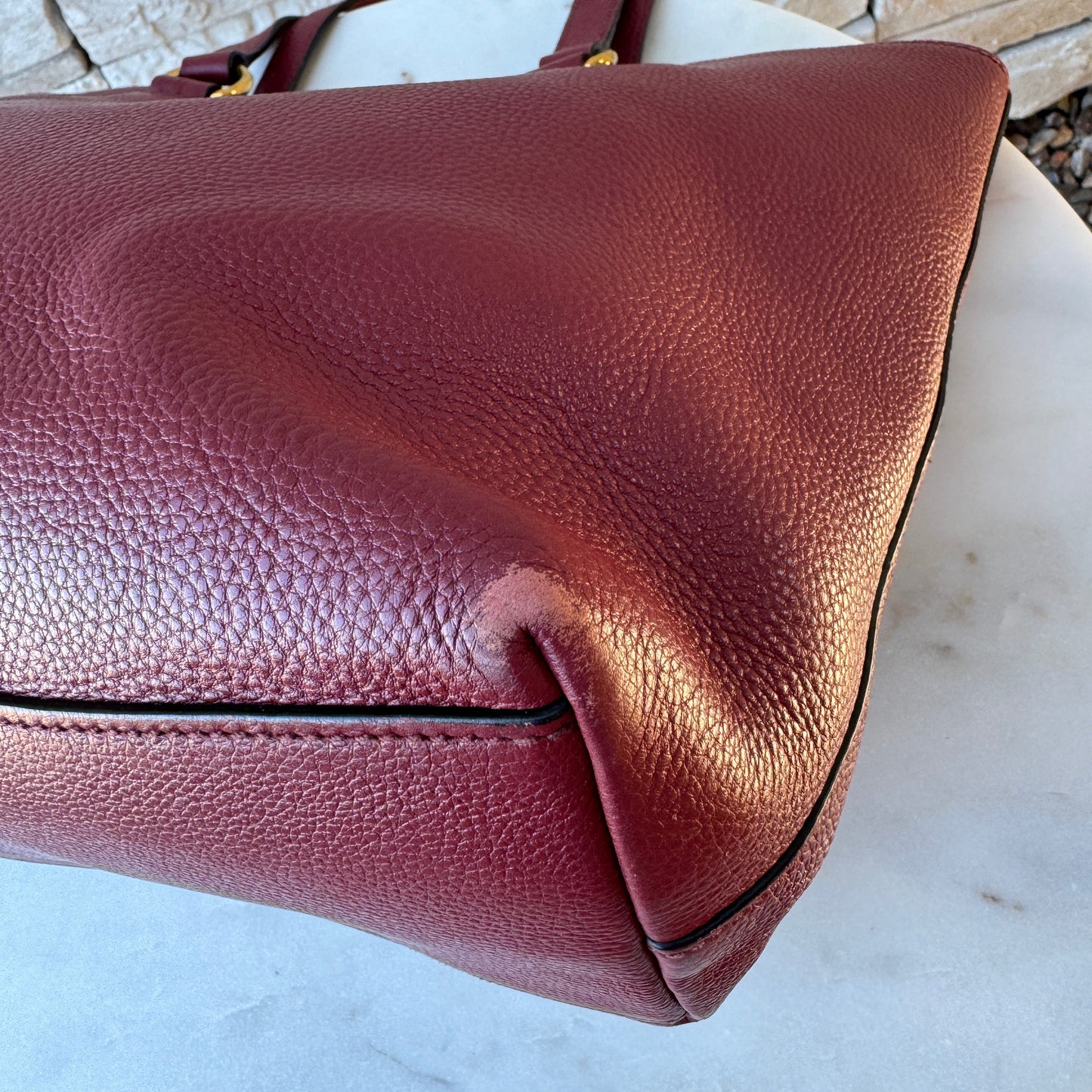 Prada Embossed Logo Leather Shoulder Bag