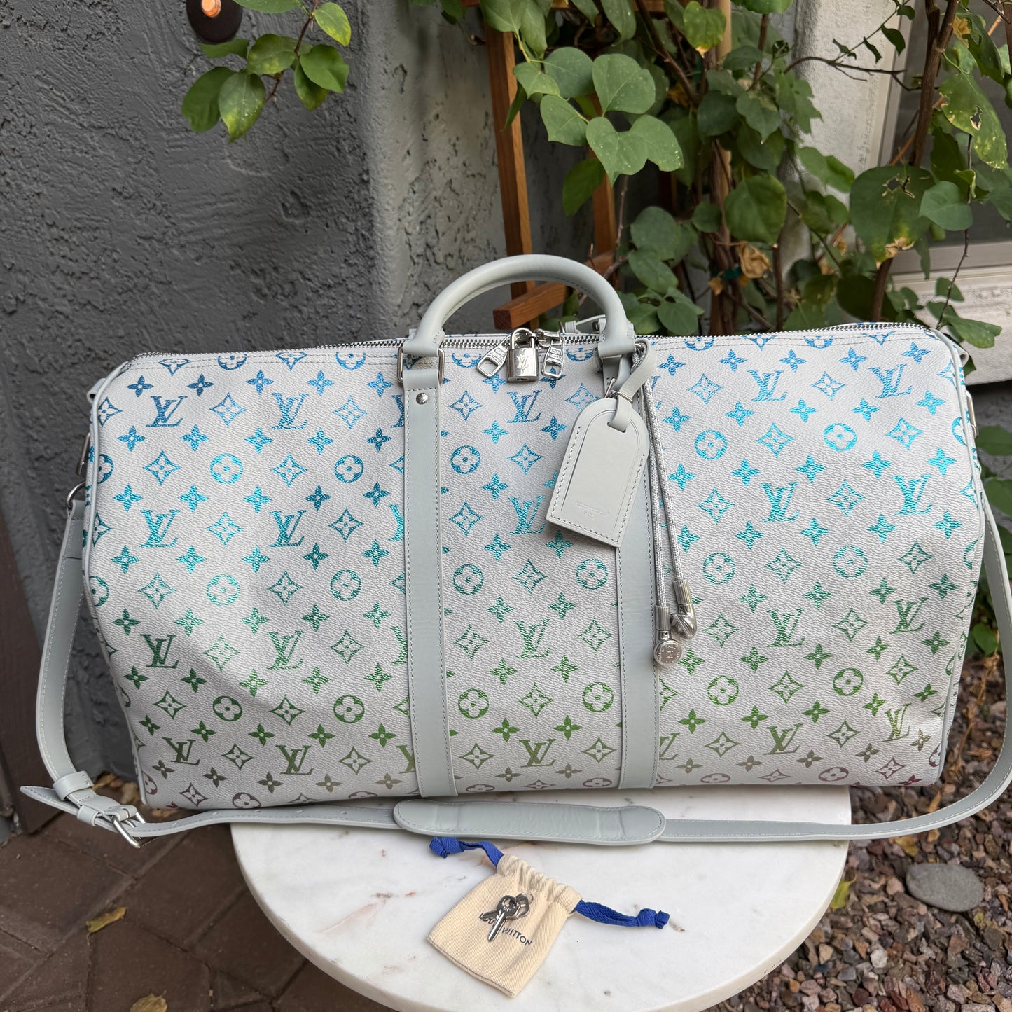 Louis Vuitton Multicolor Iridescent Monogram Keepall Bandoulière 55