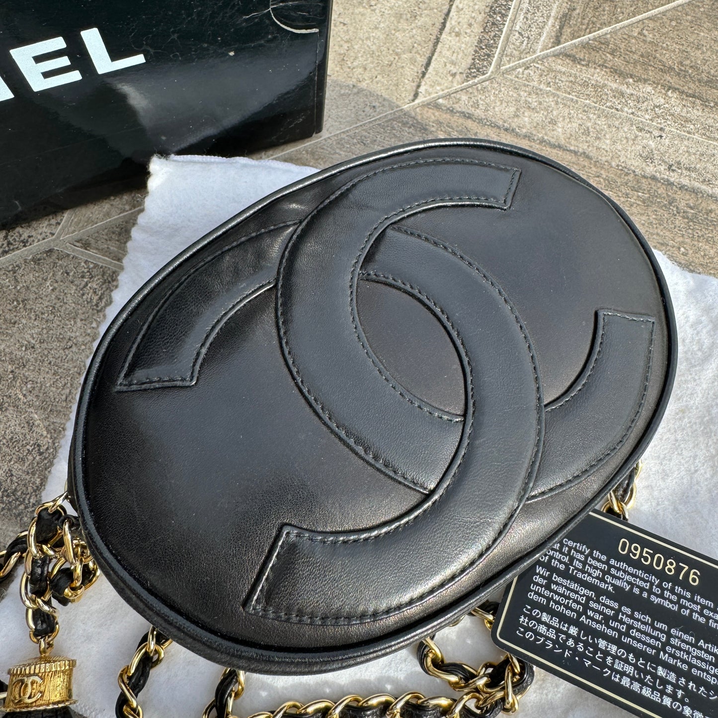 Chanel Vintage CC Tassel Round Lambskin Camera Bag